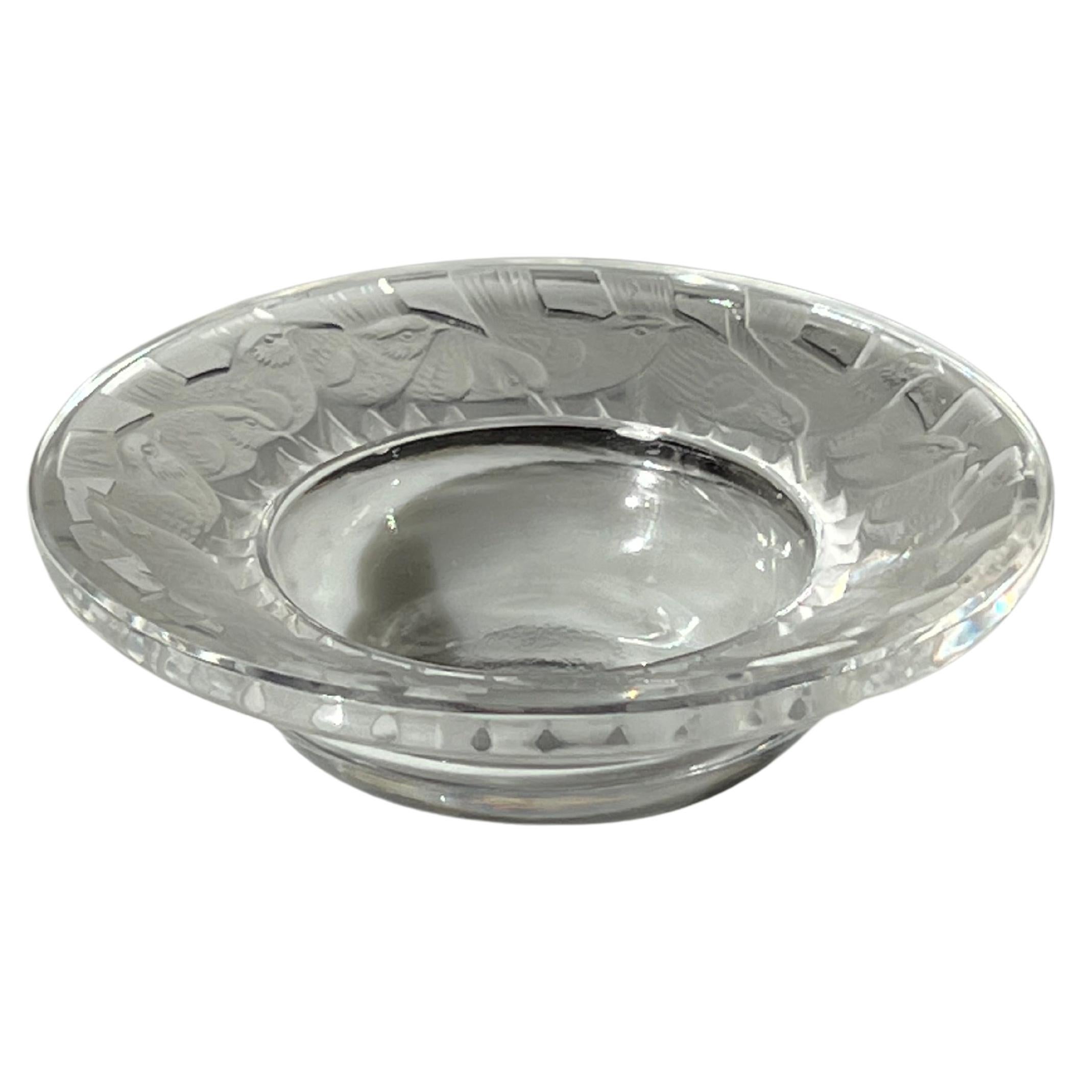 Lalique Crystal Ashtray with Birds For Sale