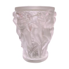 Lalique Crystal "Bacchantes" Small Vase, France, Modern, 2017