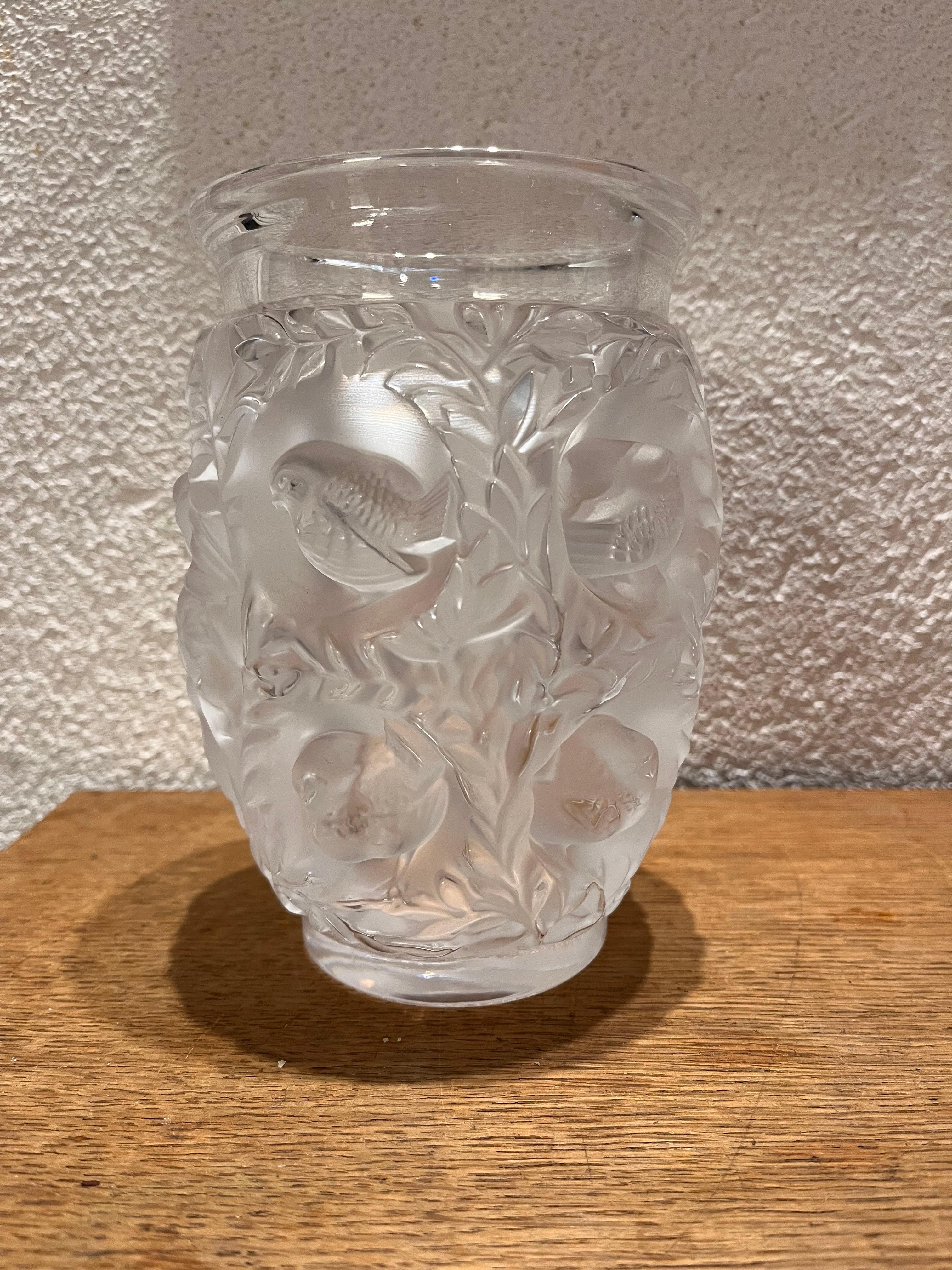 French Lalique Crystal  Bagatelle Vase For Sale
