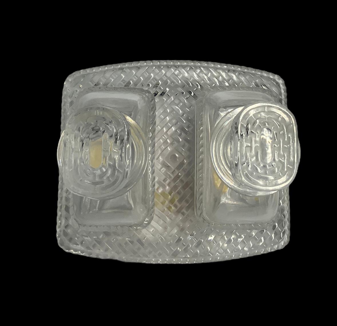 20th Century Lalique Crystal Bangkok Oil and Vinegar Cruet Set For Sale