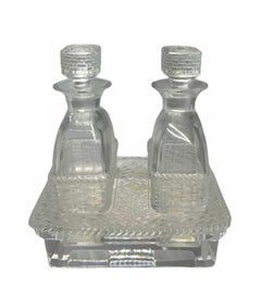 Lalique Crystal Bangkok Oil and Vinegar Cruet Set