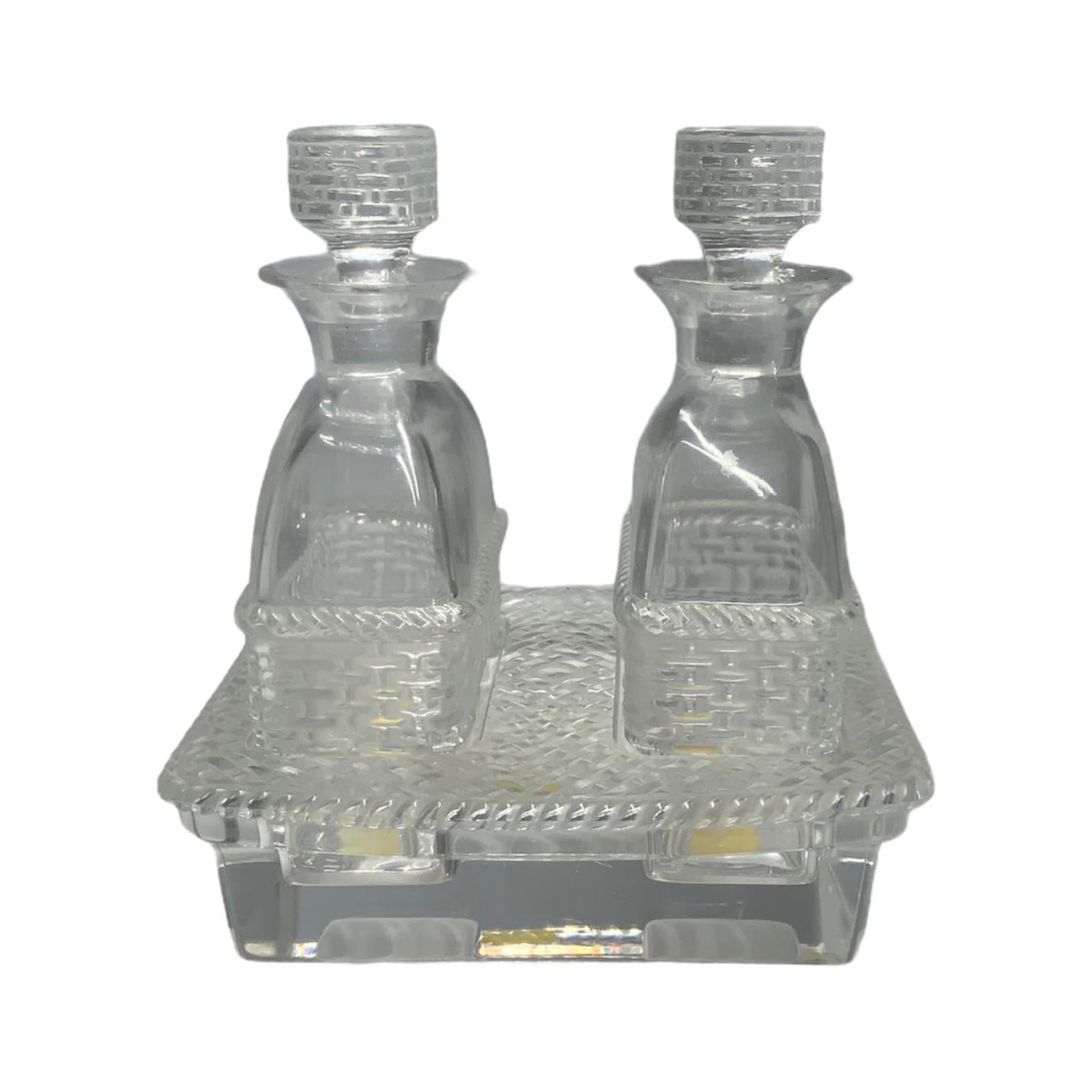 Juego de aceitera y vinagrera Bangkok de cristal Lalique