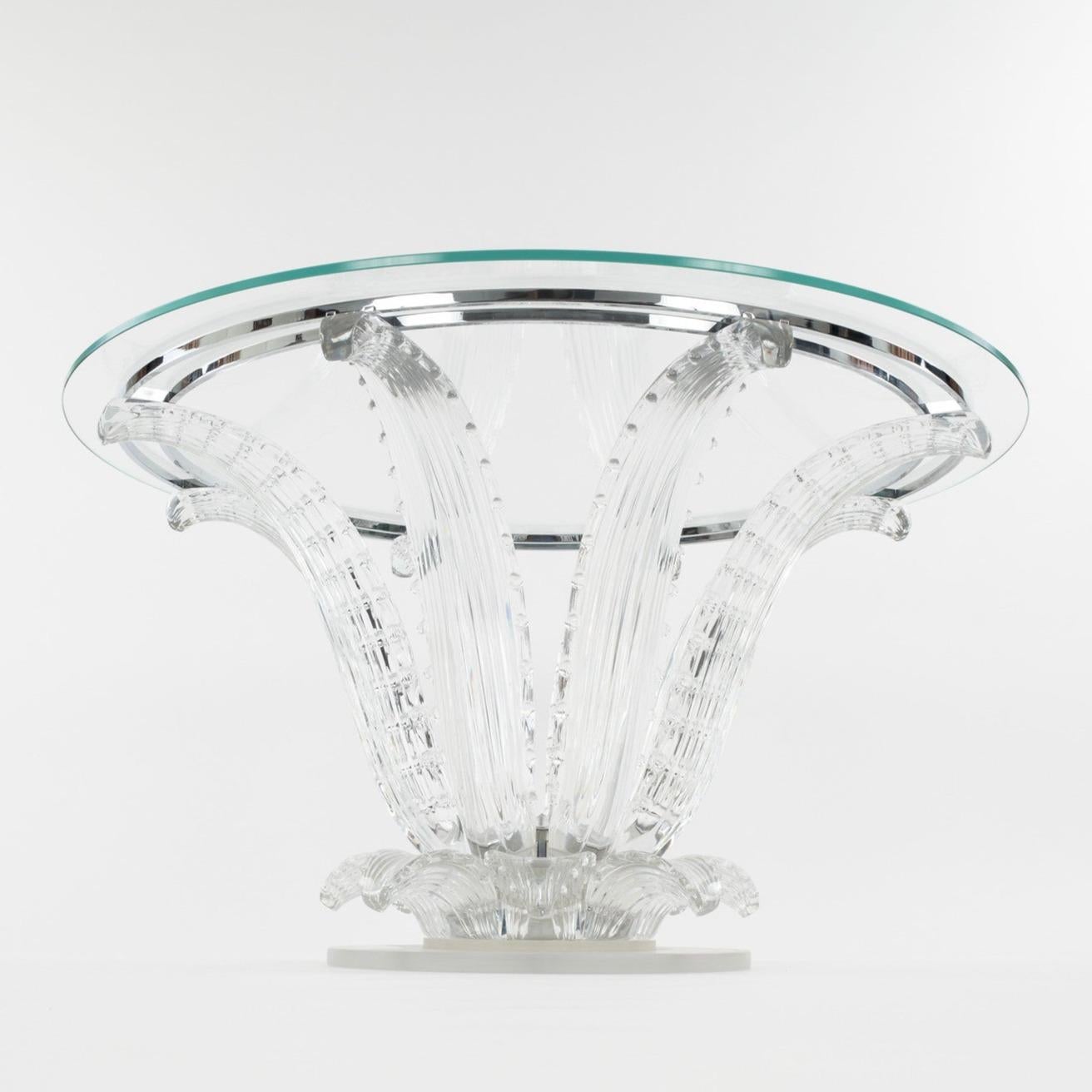Modern Lalique Crystal Cactus Dining Table Base For Sale