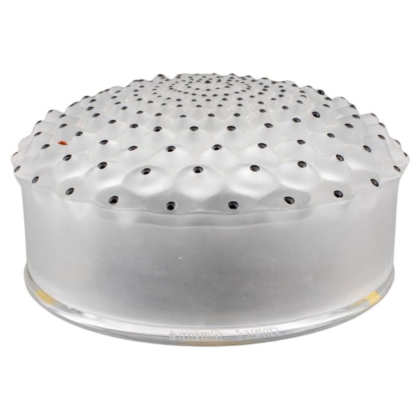 Lalique Crystal Cactus Round Vanity Box For Sale