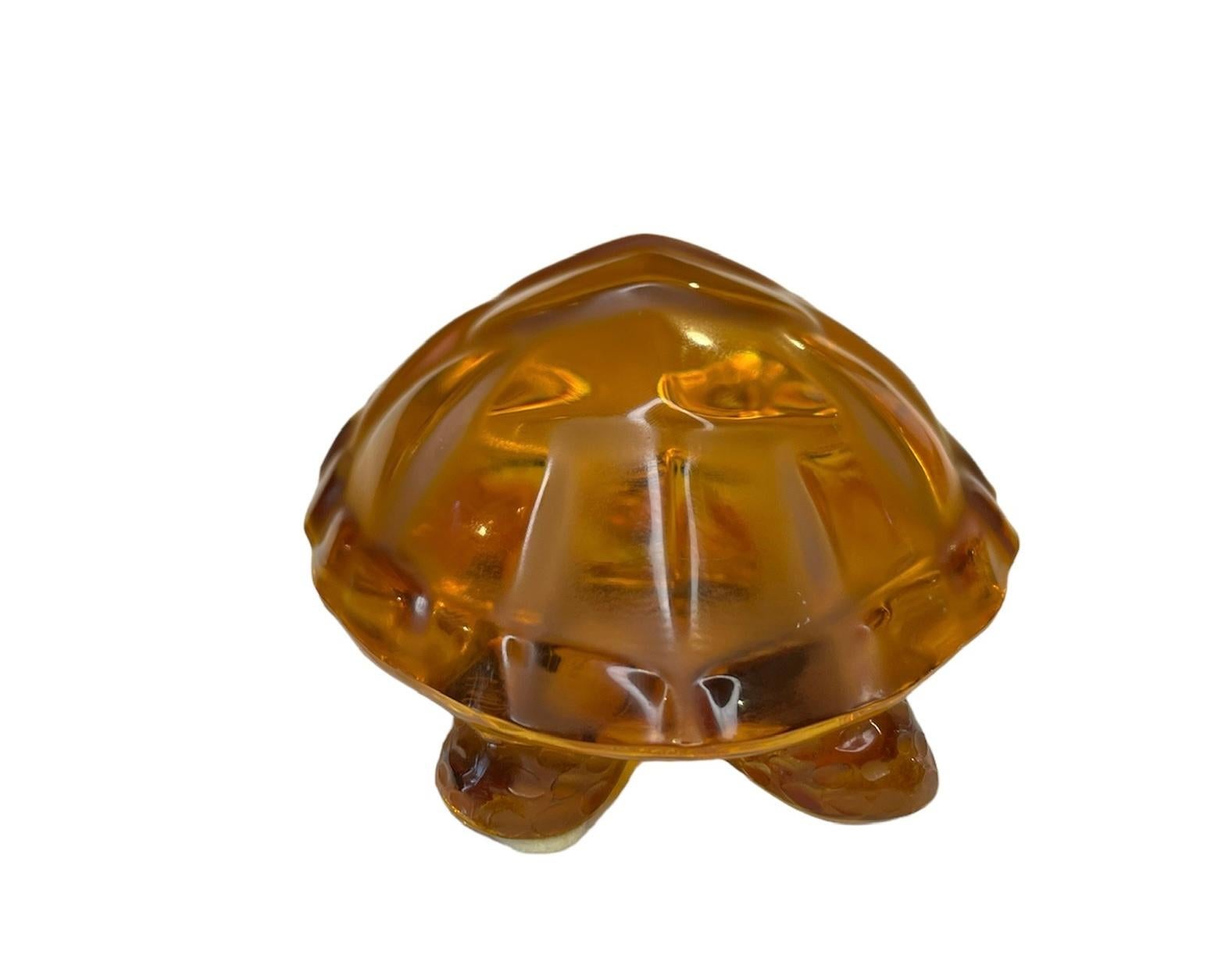 Lalique Crystal “Caroline” Turtle Sculpture/Paperweight  4