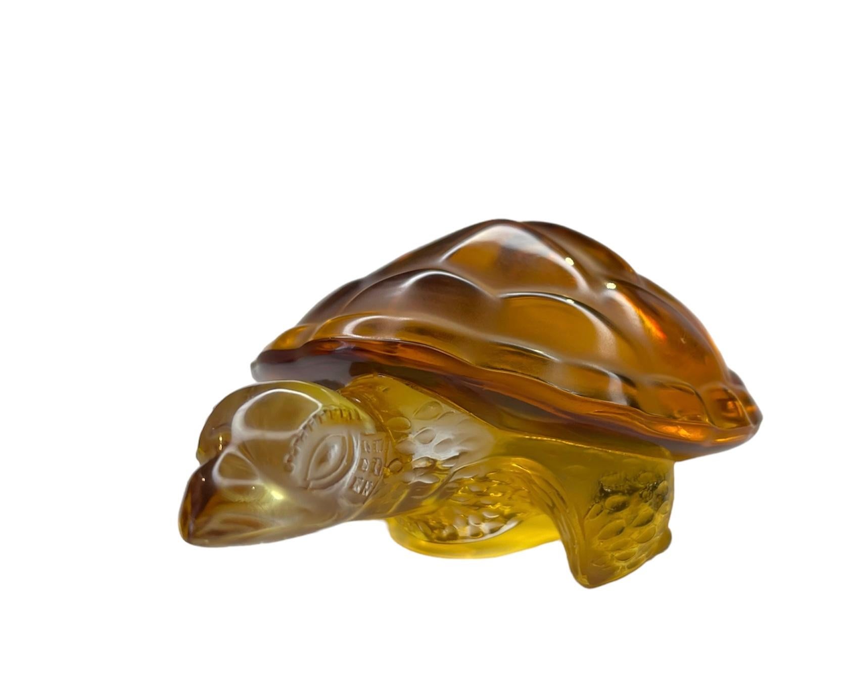 Lalique Crystal “Caroline” Turtle Sculpture/Paperweight  5