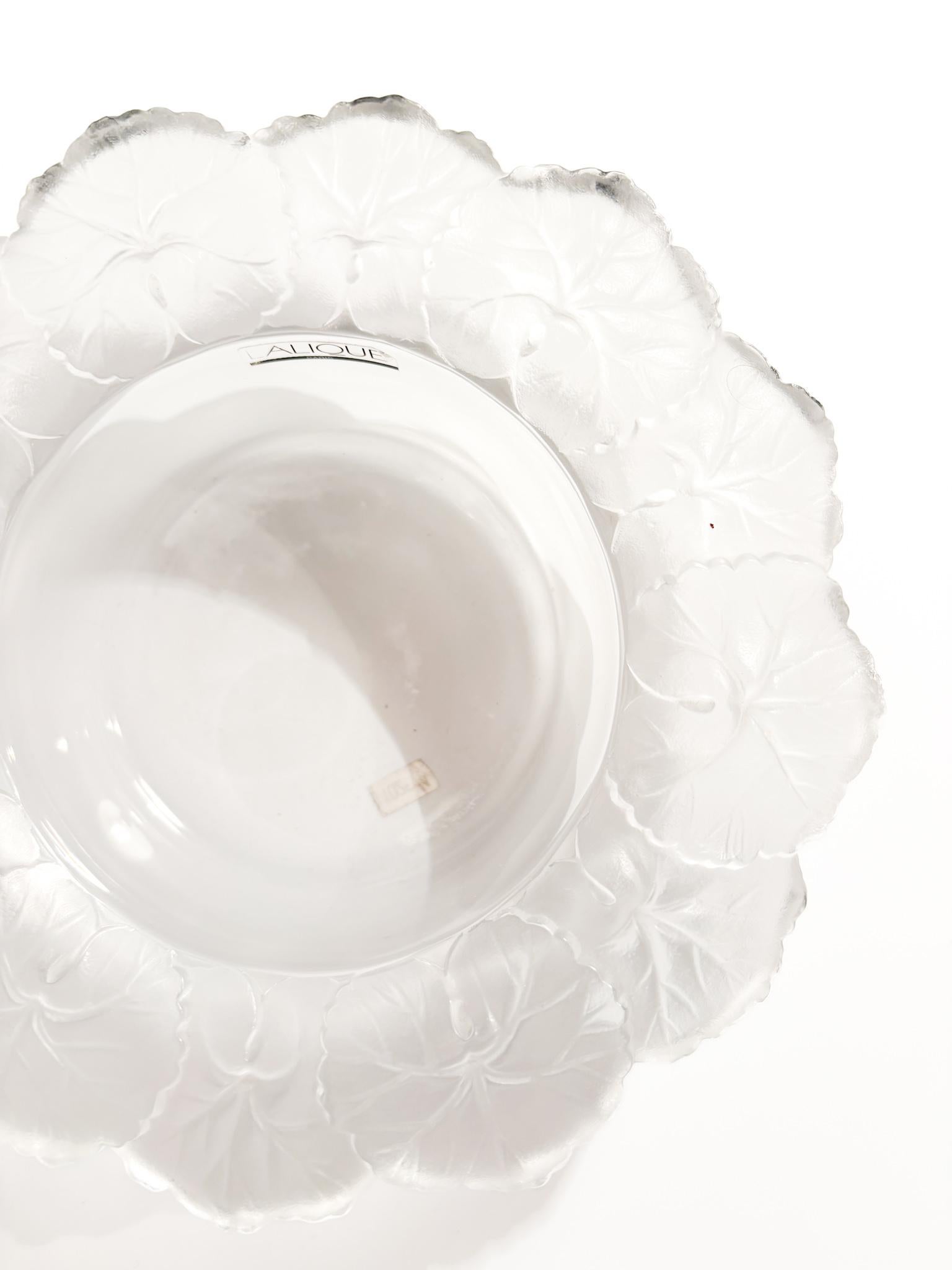 French Lalique Crystal Centerpiece Bowl Honfleur Collection 1970s