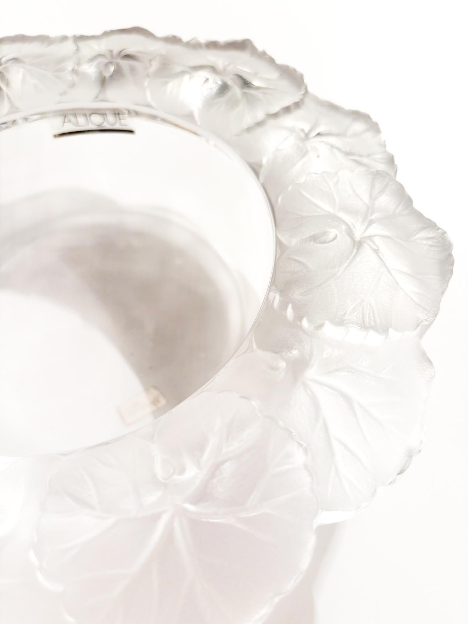 Late 20th Century Lalique Crystal Centerpiece Bowl Honfleur Collection 1970s