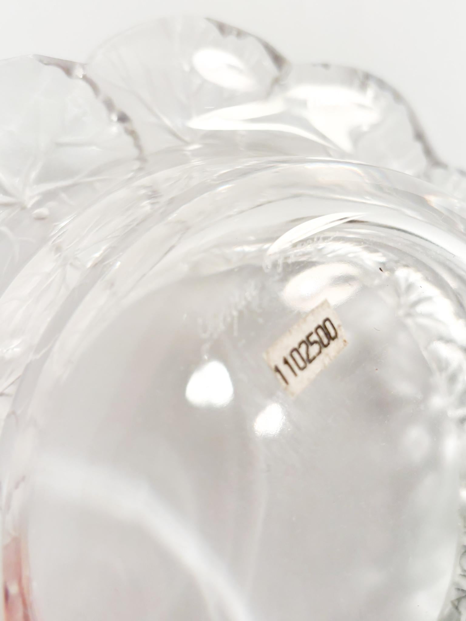 Lalique Crystal Centerpiece Bowl Honfleur Collection 1970s 2