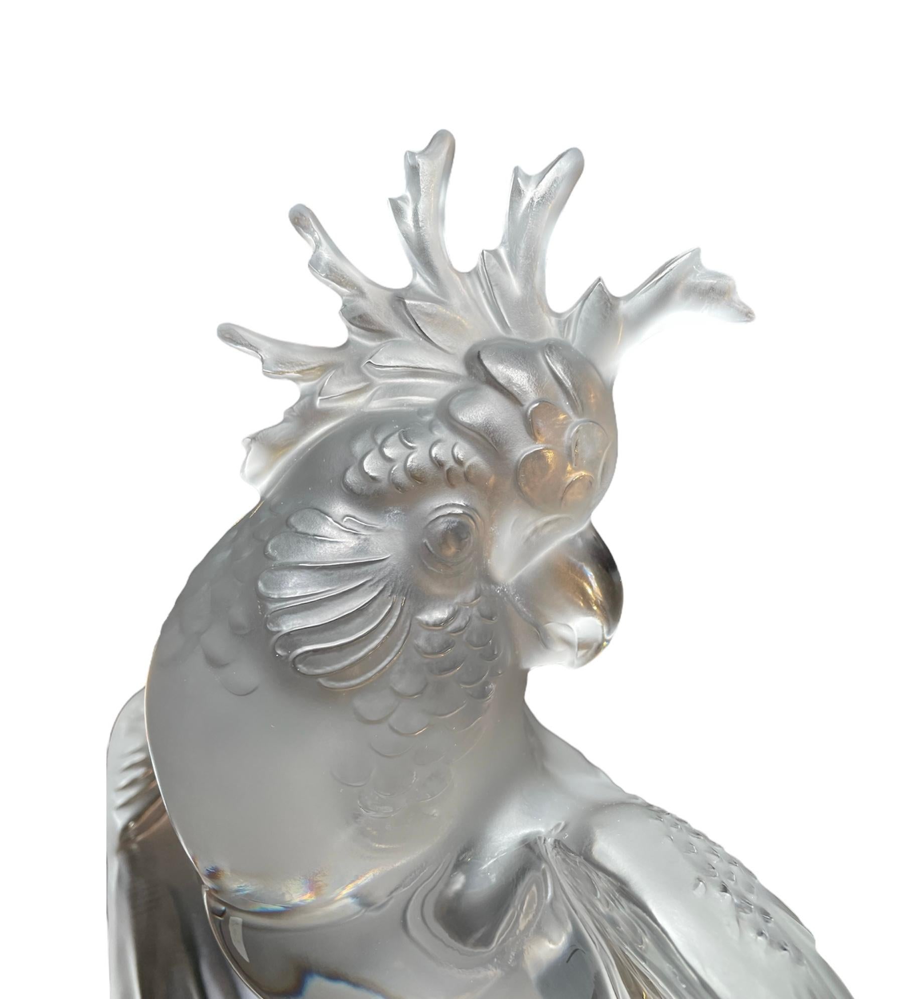 Lalique Crystal Cockatiel Sculpture  For Sale 6