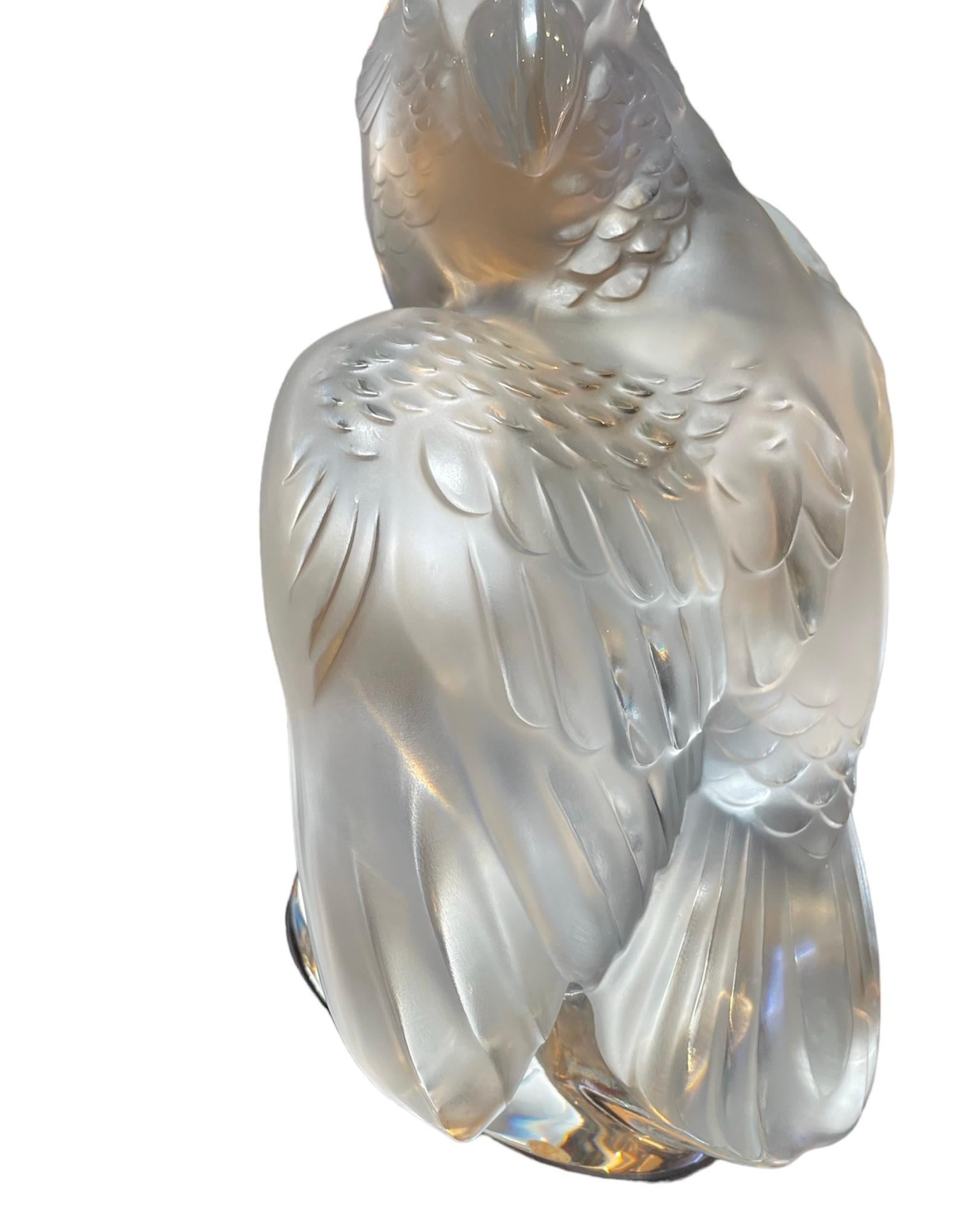 Lalique Crystal Cockatiel Sculpture  In Good Condition For Sale In Guaynabo, PR