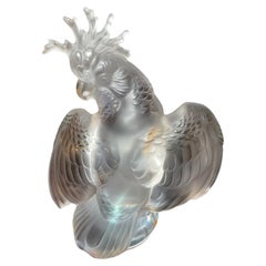 Vintage Lalique Crystal Cockatiel Sculpture 