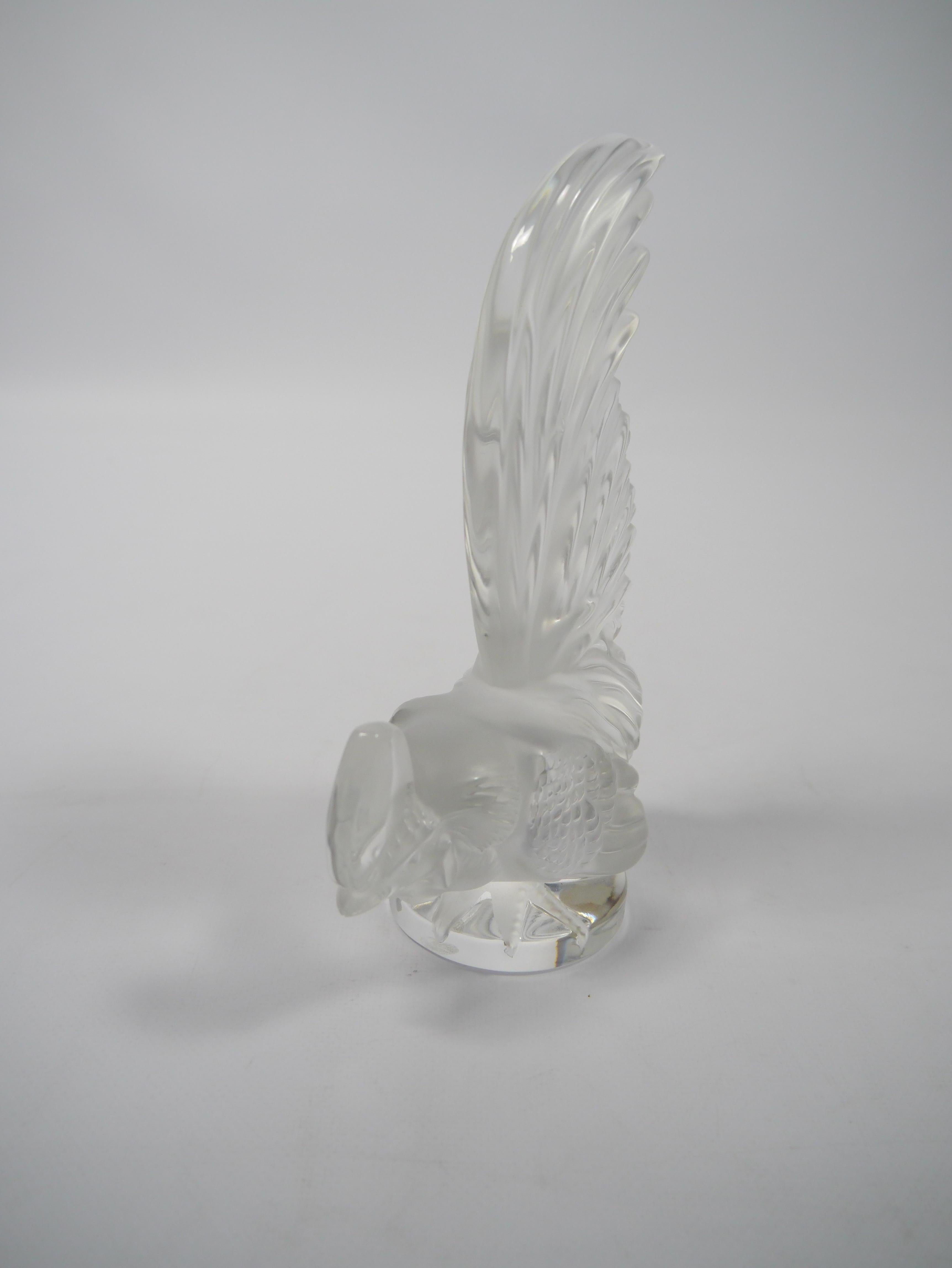 Art Deco Lalique Crystal Coq / Rooster Sculpture, France, 1950s