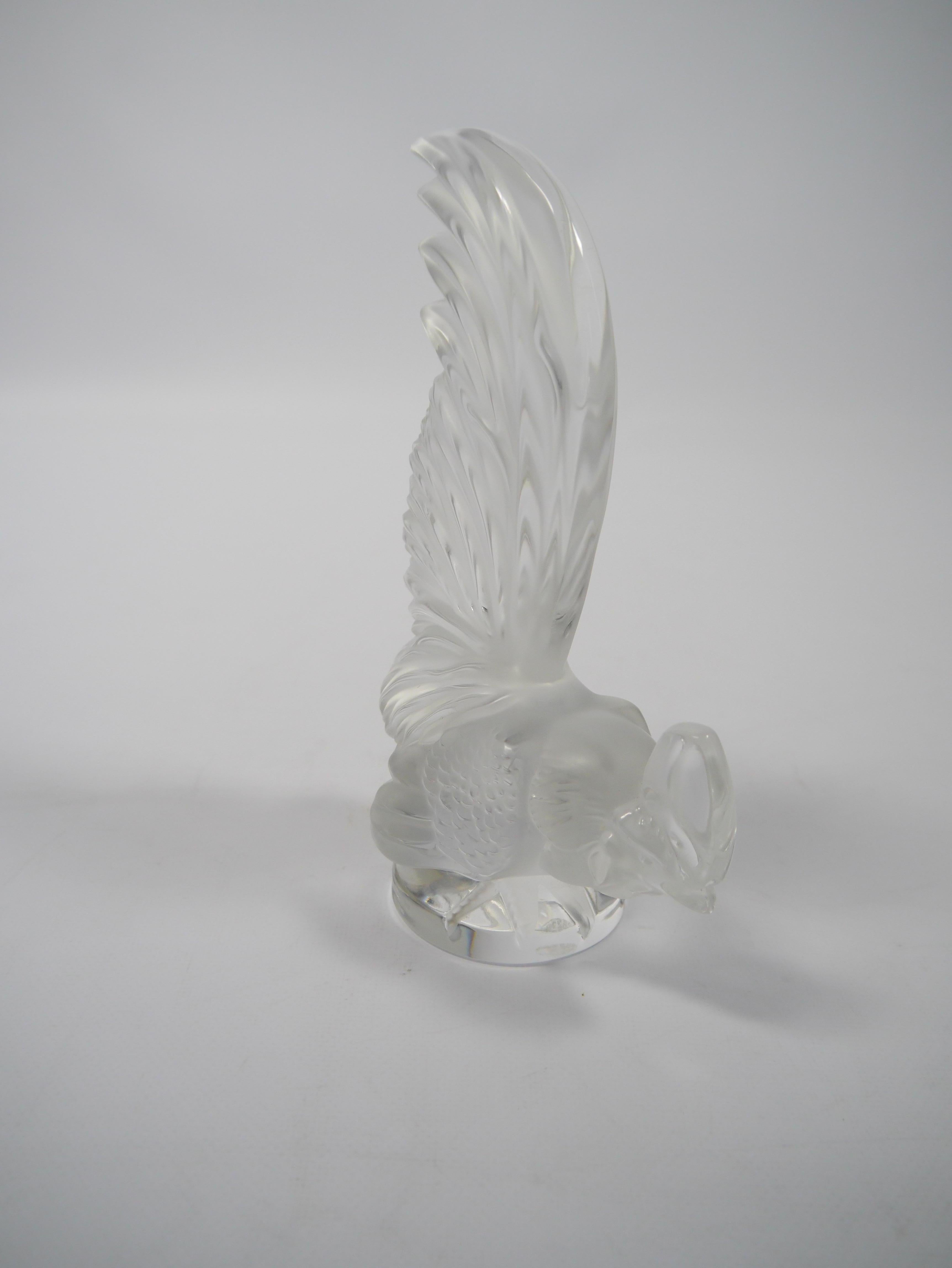 French Lalique Crystal Coq / Rooster Sculpture, France, 1950s