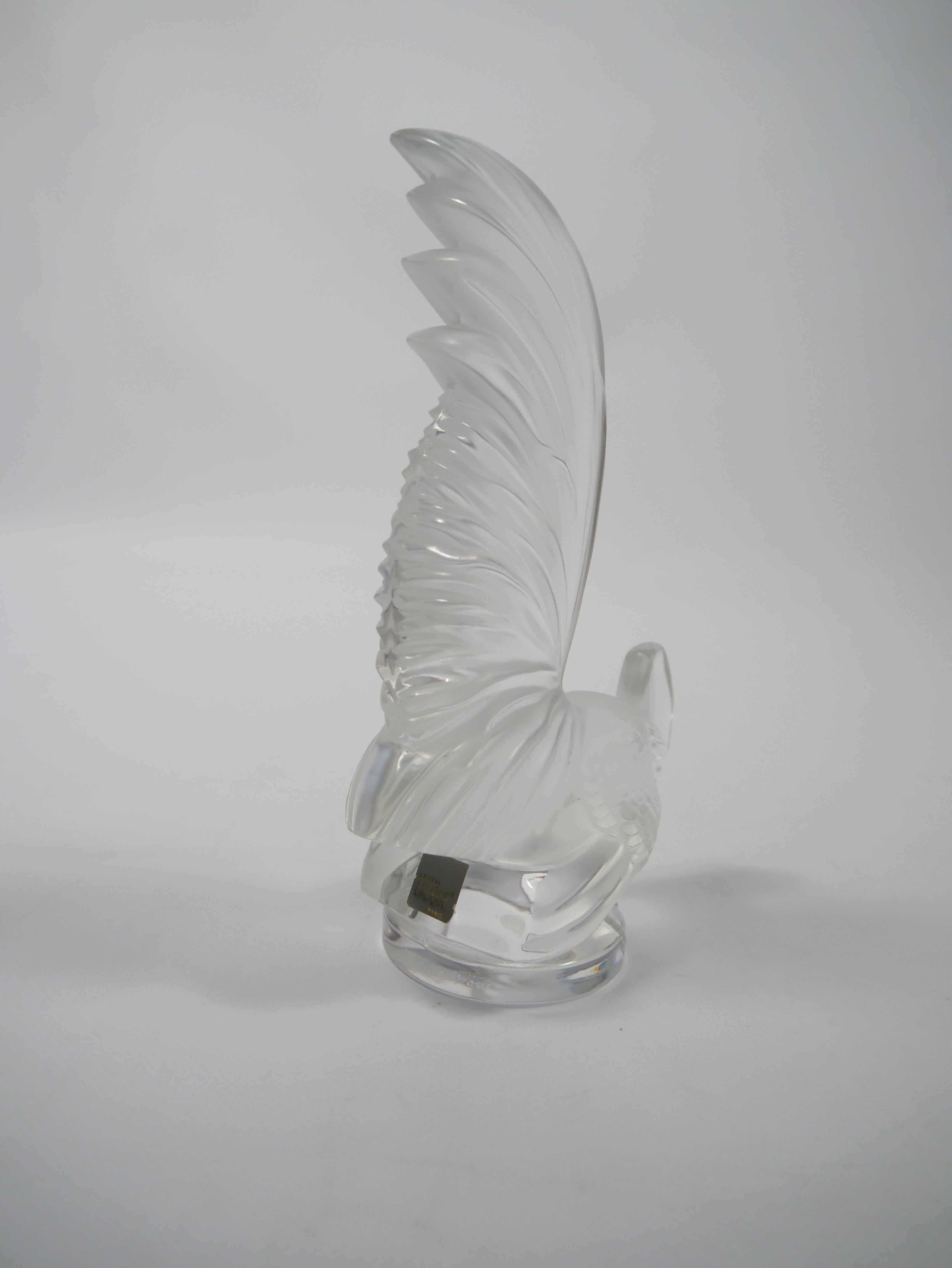 Lalique Crystal Coq / Rooster Sculpture, France, 1950s In Good Condition In Barcelona, ES