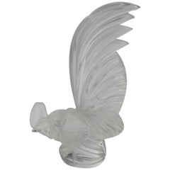 Lalique Crystal Coq / Rooster Sculpture, France, 1950s