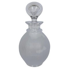 Lalique Crystal Decanter Langeais French Frosted Crystal Decanter, 1990s, Signed