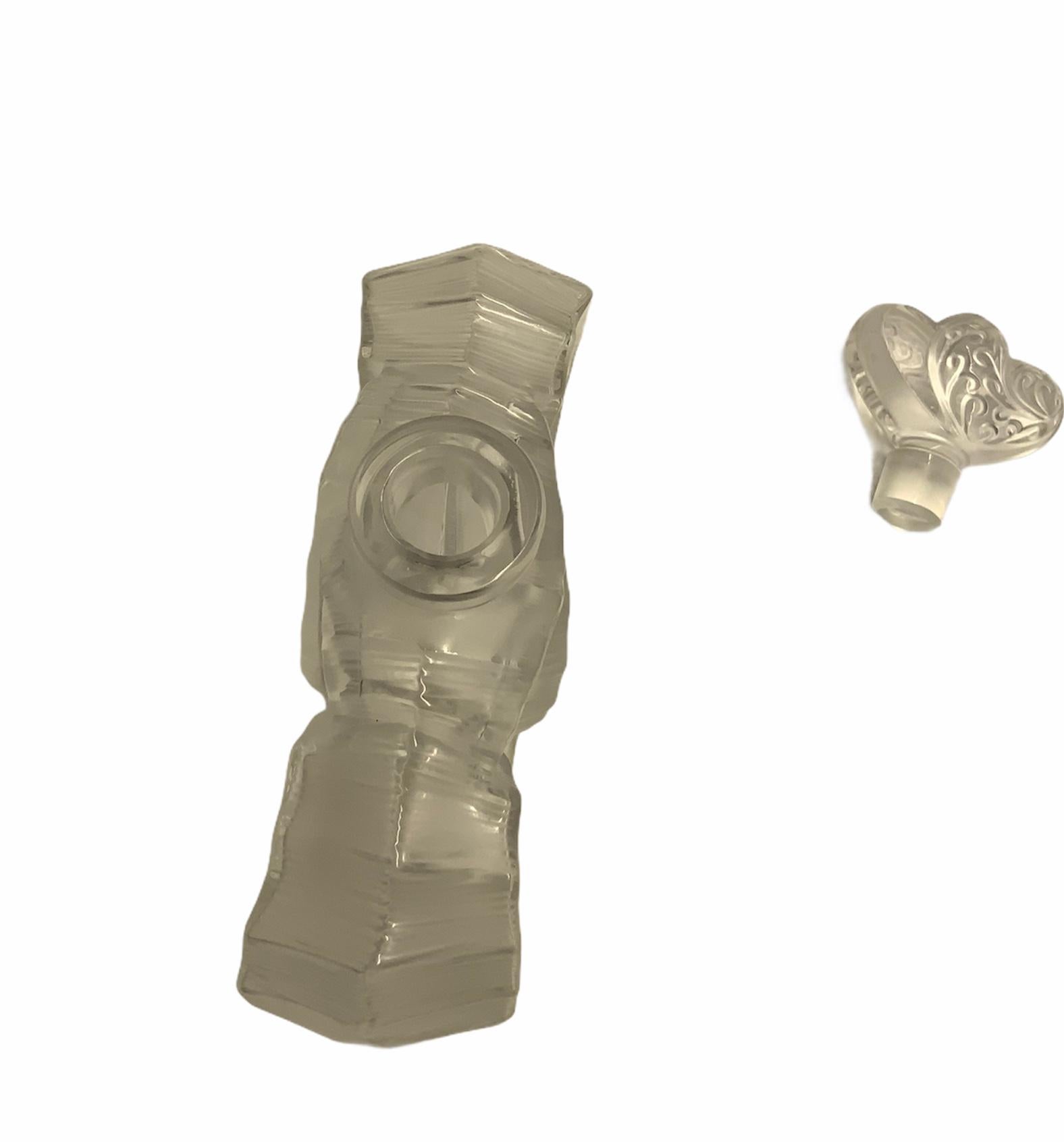 French Lalique Crystal “Deux Coeurs” 'Two Hearts' Perfume Bottle