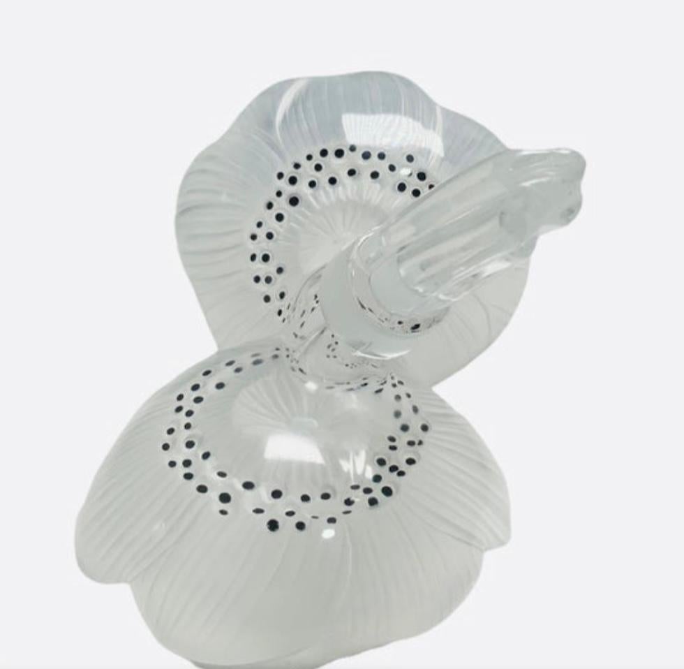 Lalique Crystal “Deux Fleur” Anemones Flowers Vase In Good Condition In Guaynabo, PR