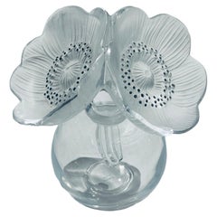 Lalique Crystal “Deux Fleur” Anemones Flowers Vase