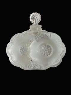Lalique Crystal Deux Fleurs Anemone Petite Perfume Bottle