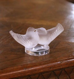 Lalique Crystal Double Dove Sculpture, Lalique Society of America 1993