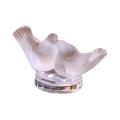 Lalique Crystal Double Dove Sculpture, Lalique Society of America 1993