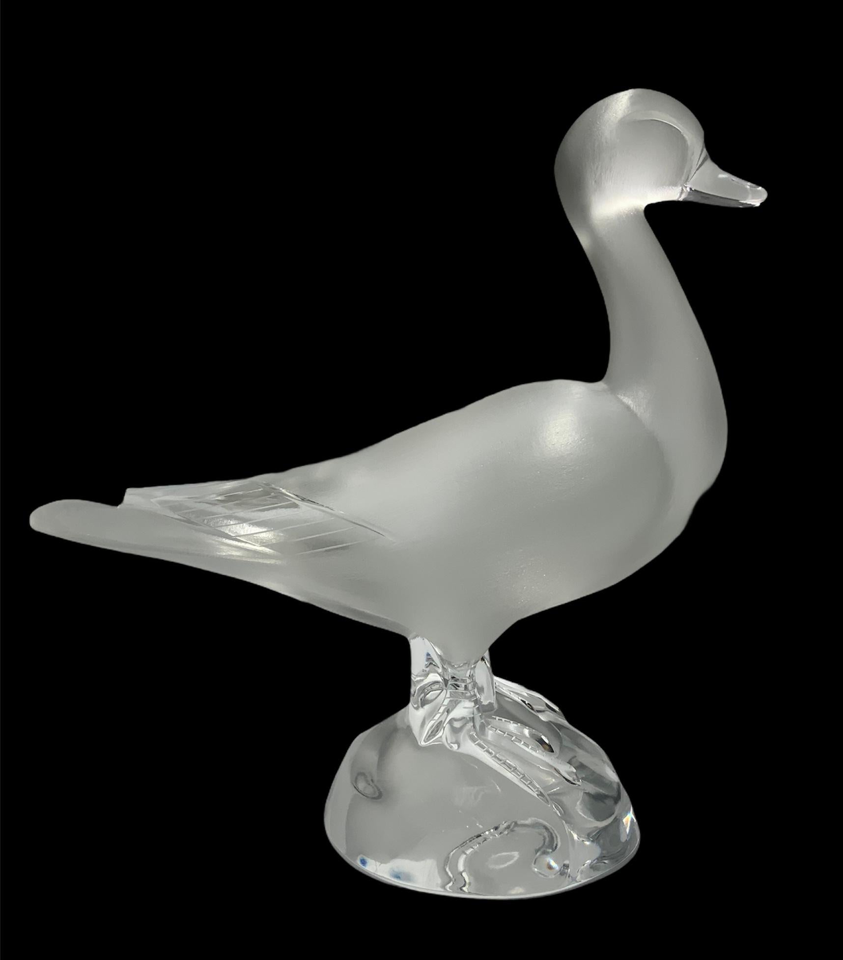 Sculpture/Figure de canard en cristal Lalique en vente 1