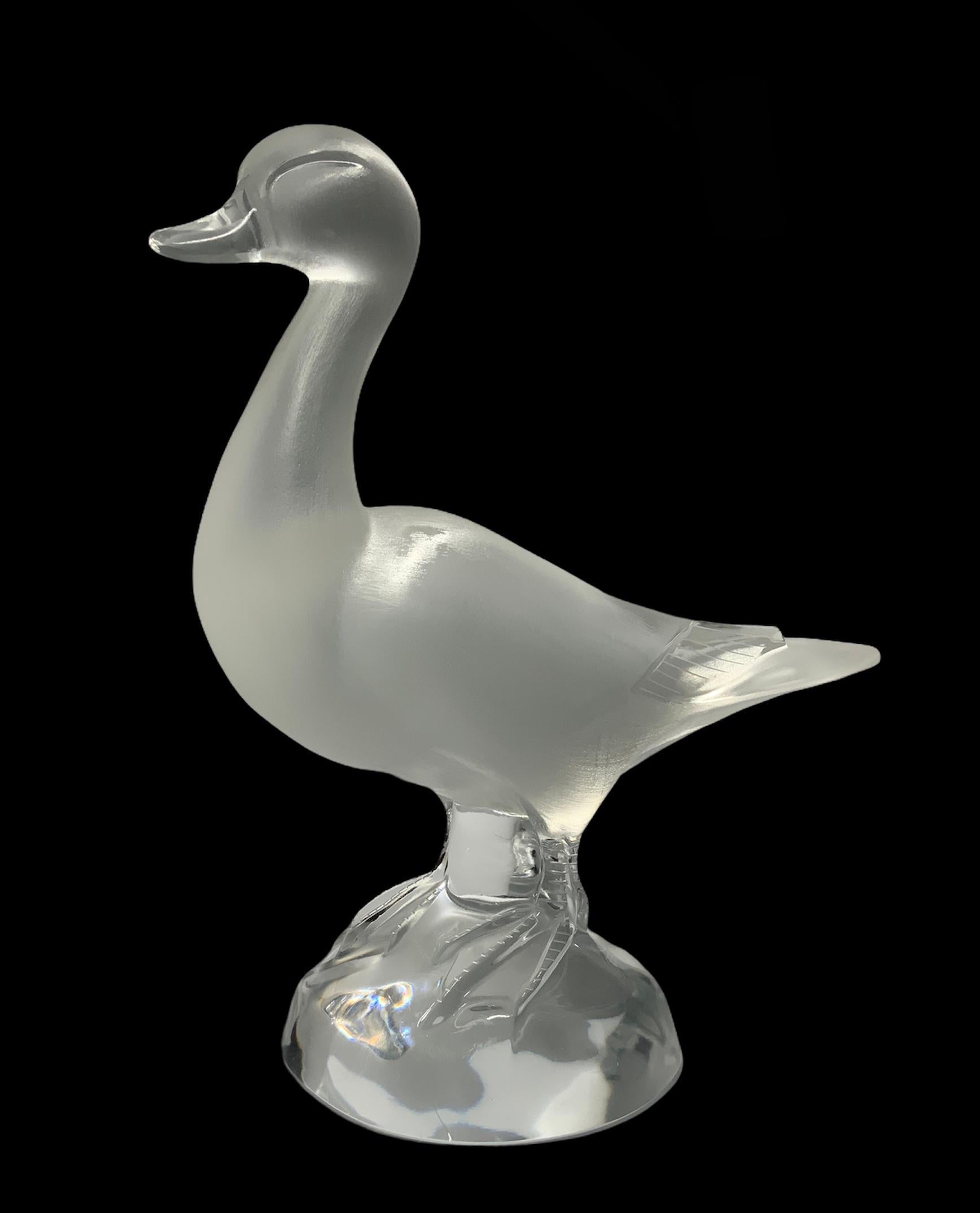 Sculpture/Figure de canard en cristal Lalique en vente 2