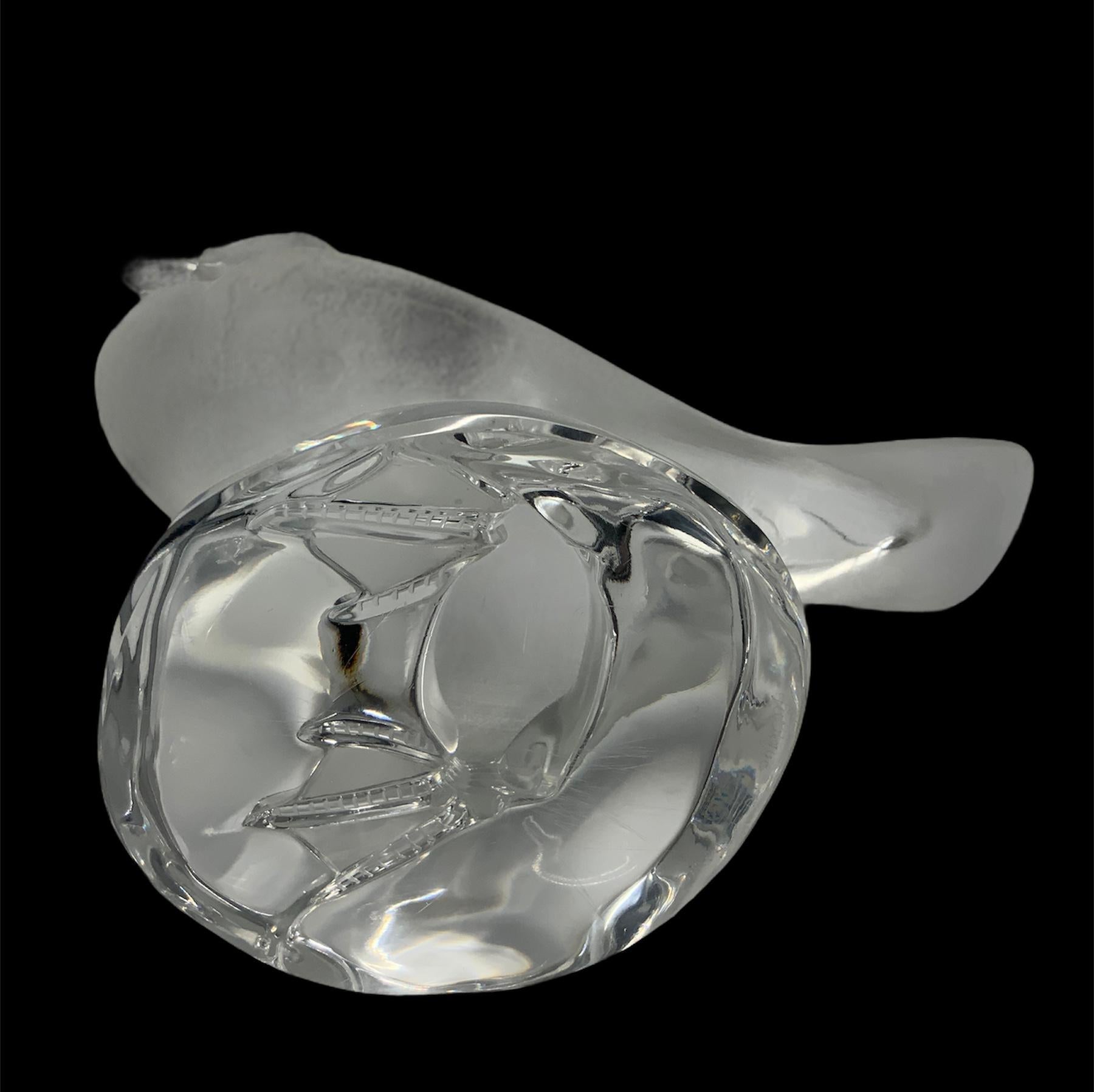 Français Sculpture/Figure de canard en cristal Lalique en vente