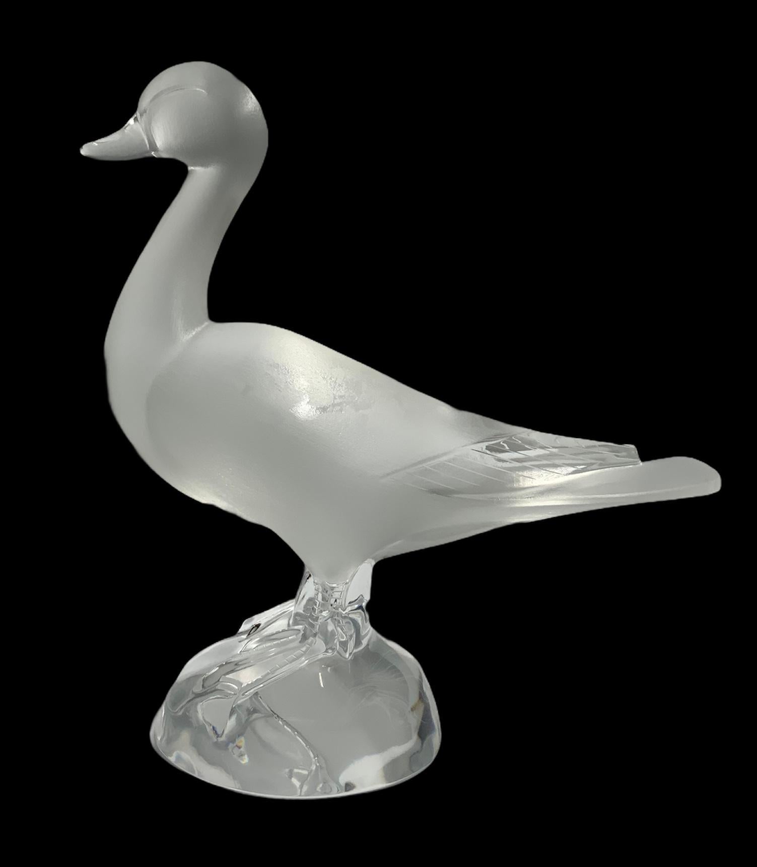 French Lalique Crystal Duck Sculpture/Figure For Sale