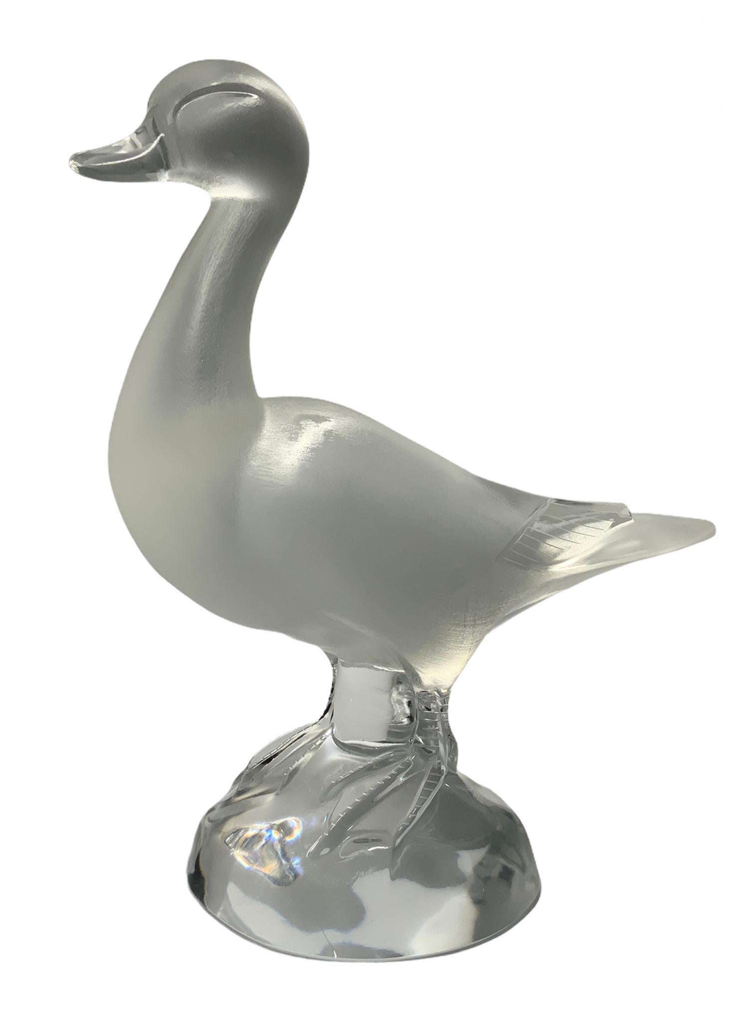 Molded Lalique Crystal Duck Sculpture/Figure For Sale
