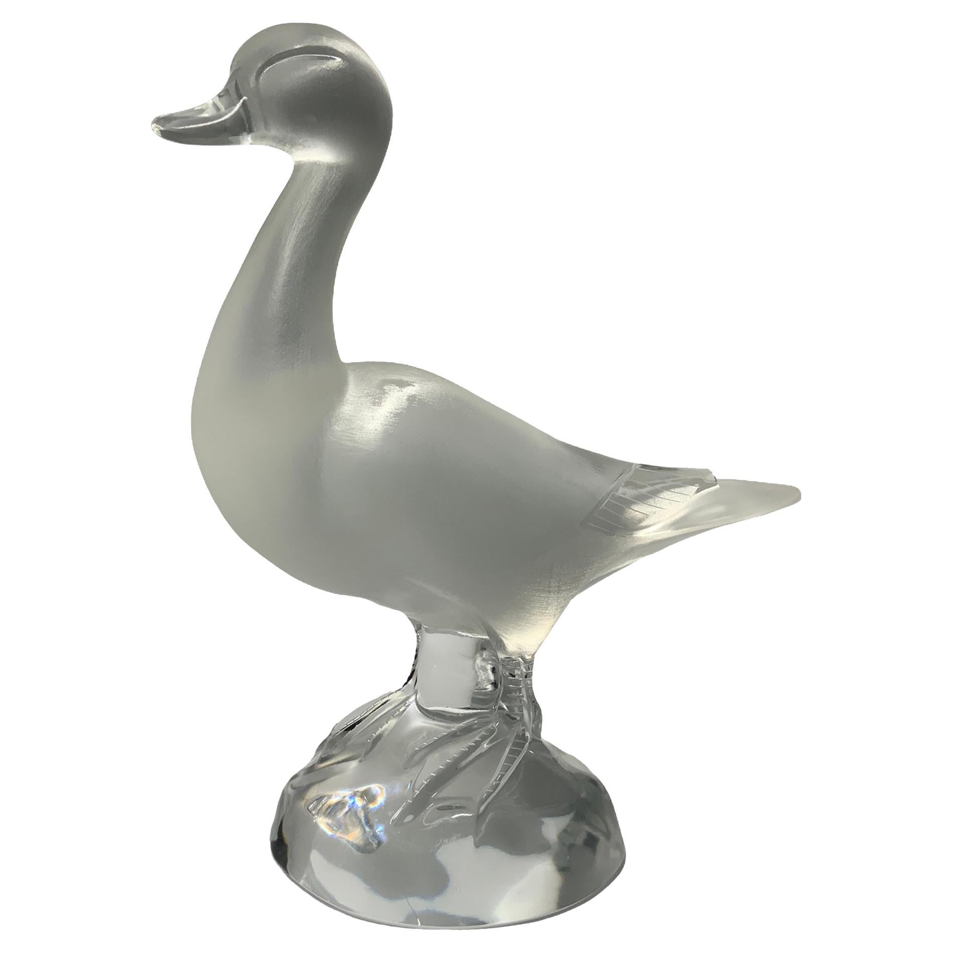 Lalique Crystal Duck Sculpture/Figure For Sale