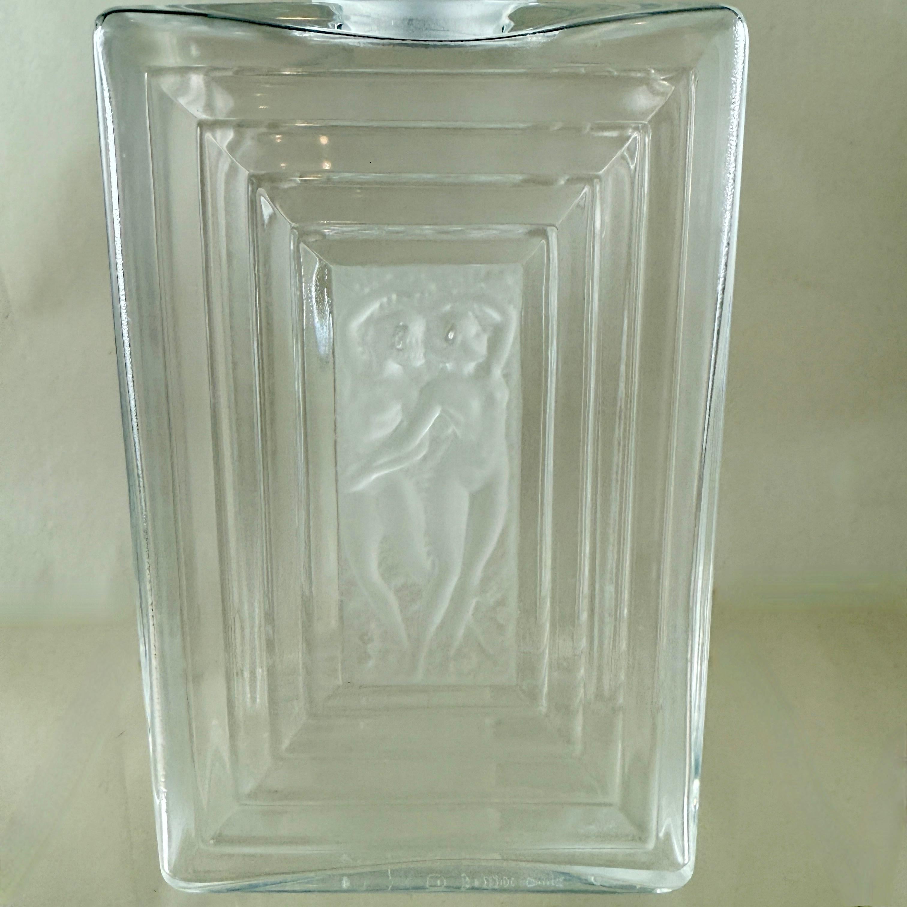 Art Nouveau Lalique Crystal ‘Duncan No. 3’ Crystal Perfume Bottle For Sale