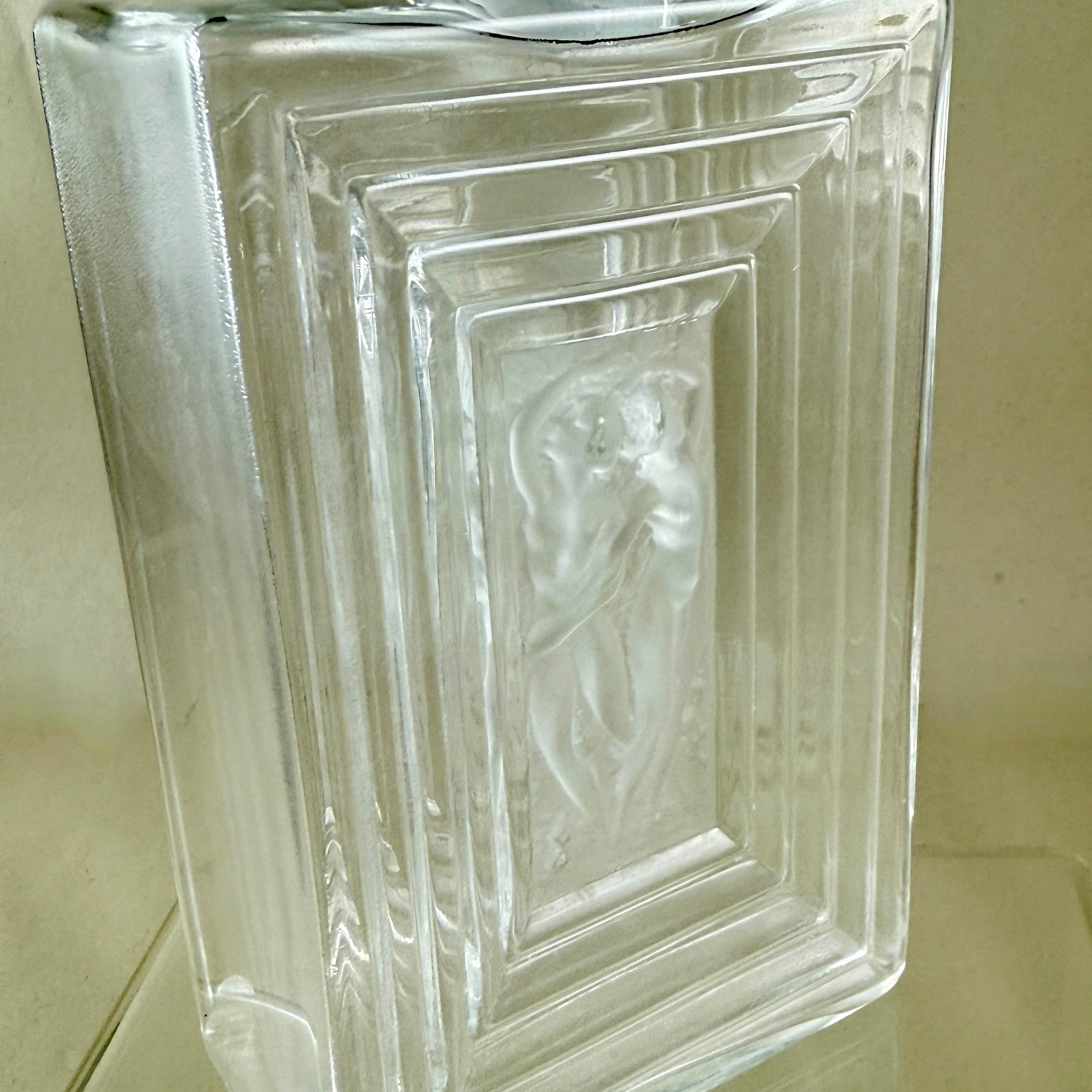 French Lalique Crystal ‘Duncan No. 3’ Crystal Perfume Bottle For Sale