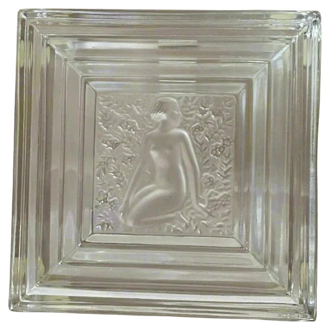 Caja de baratijas cuadrada "Duncan" de cristal de Lalique