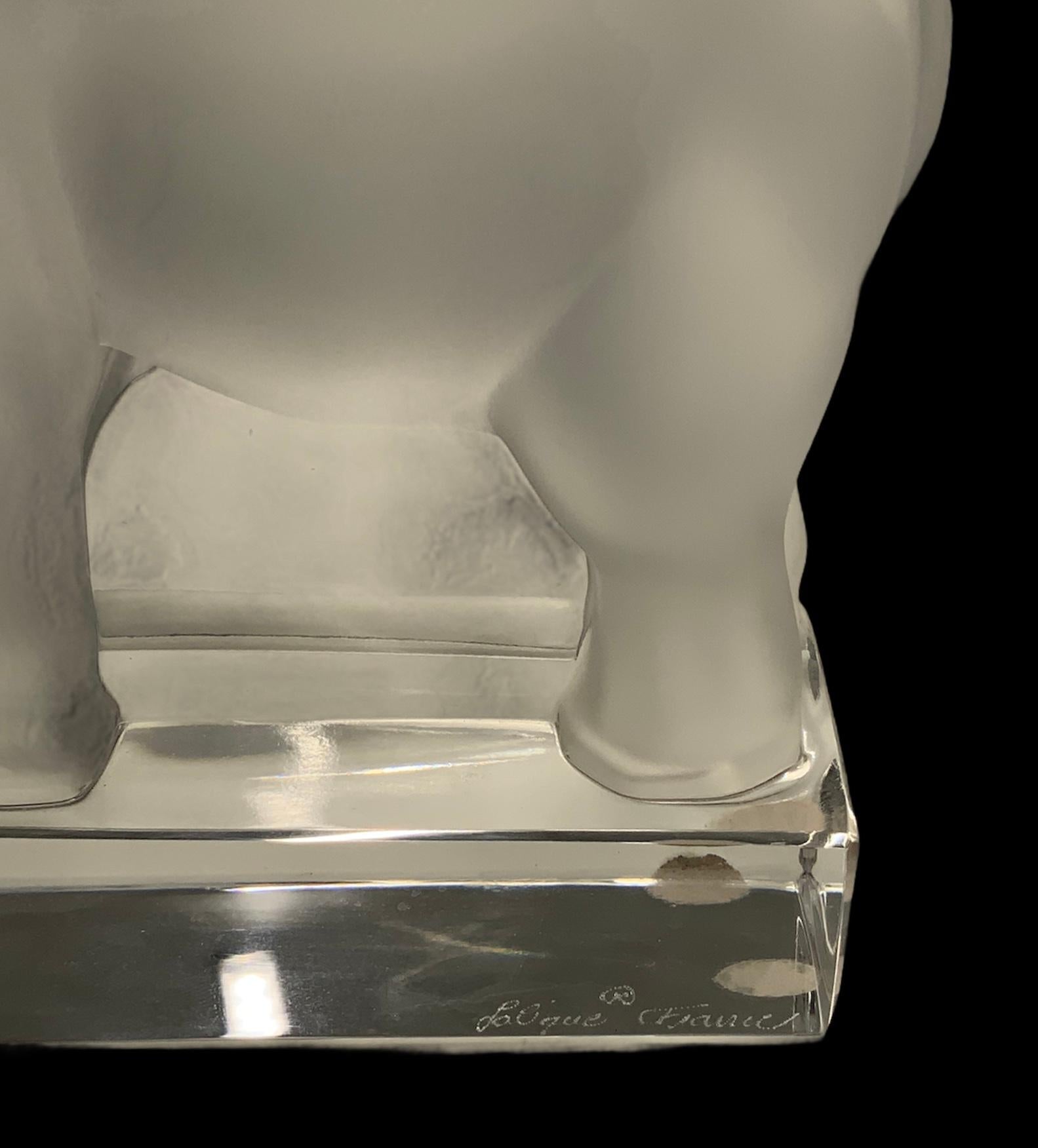 French Lalique Crystal Elephant Sculpture