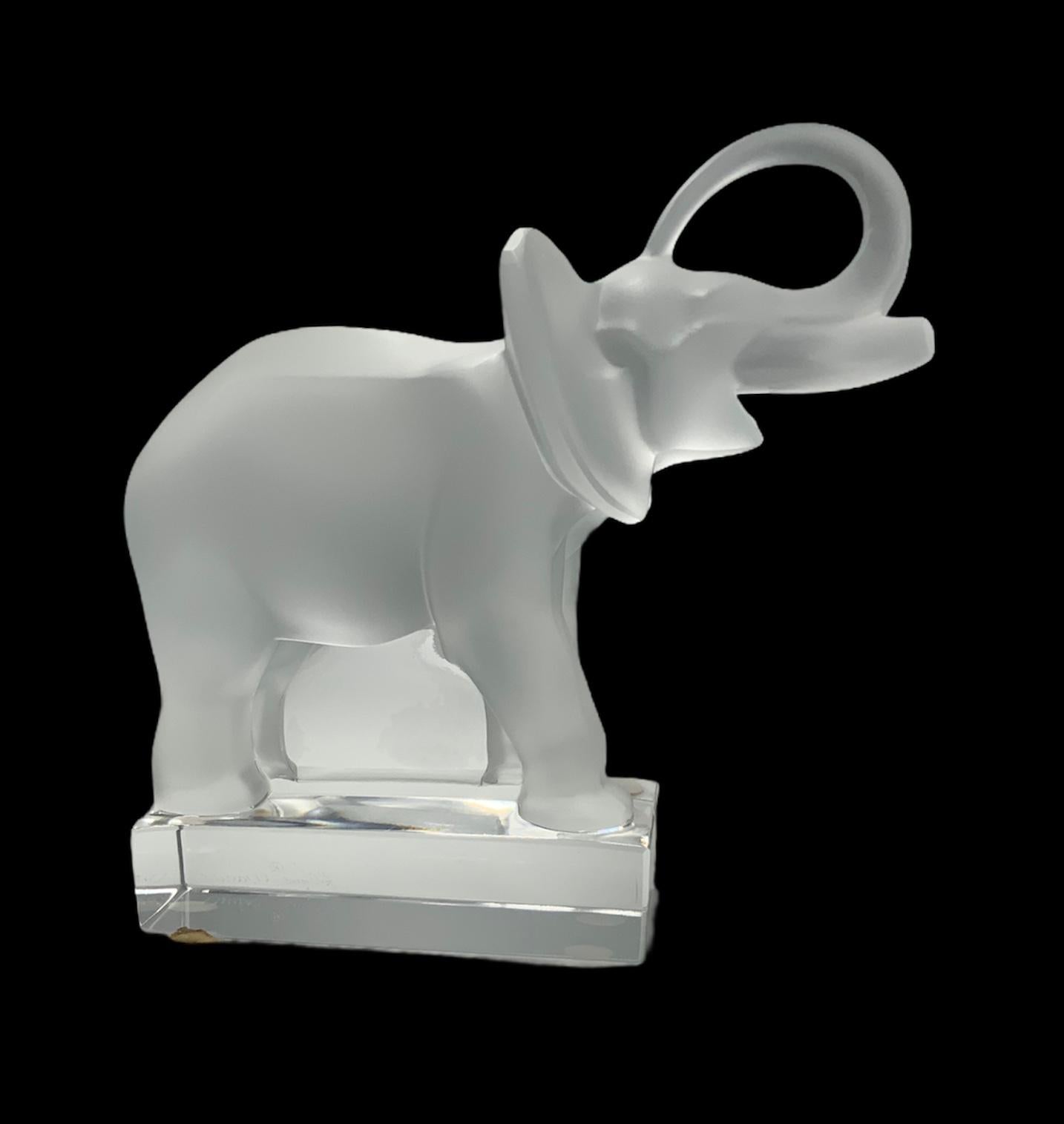 20th Century Lalique Crystal Elephant Sculpture