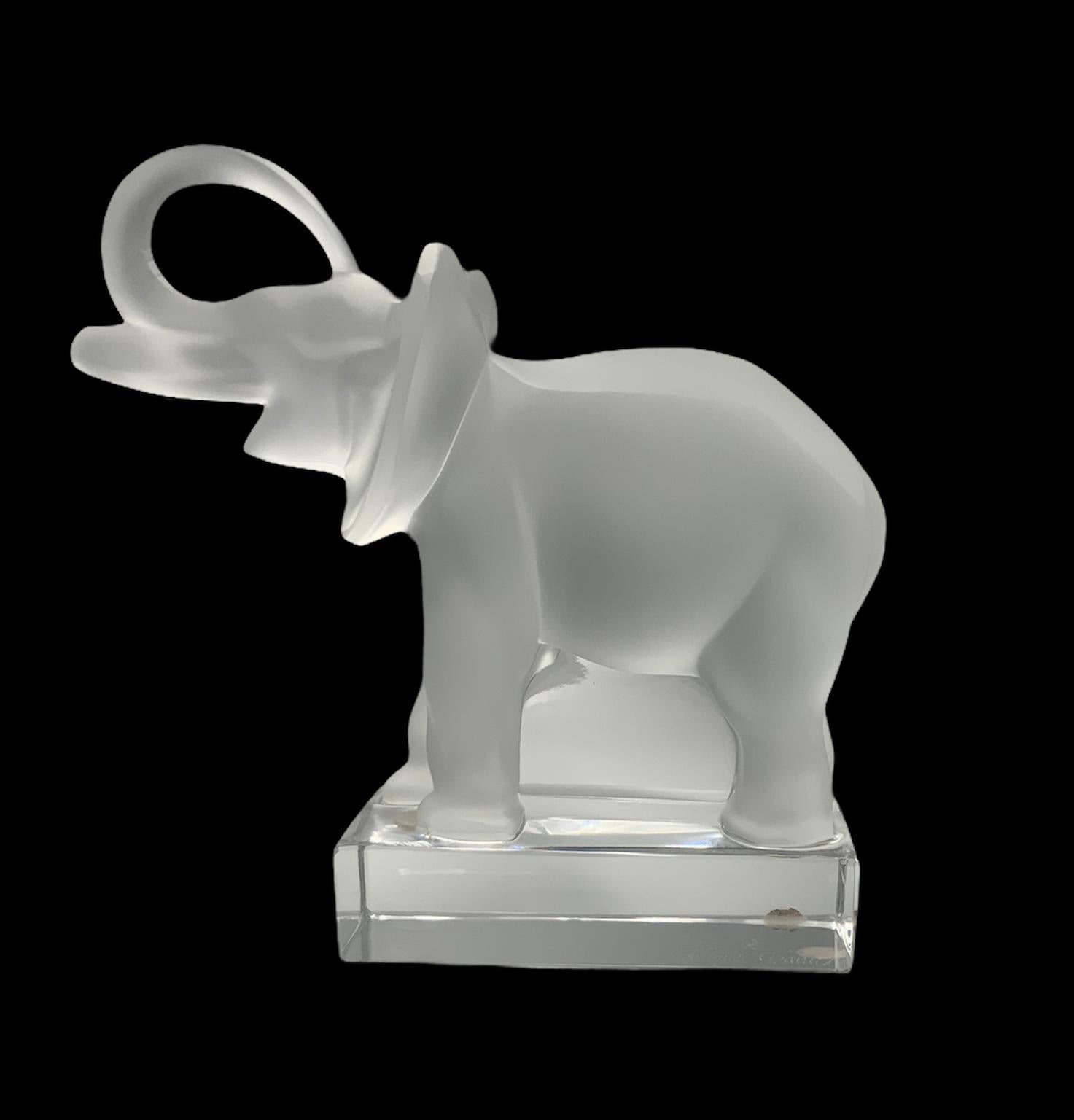 Lalique Crystal Elephant Sculpture 1