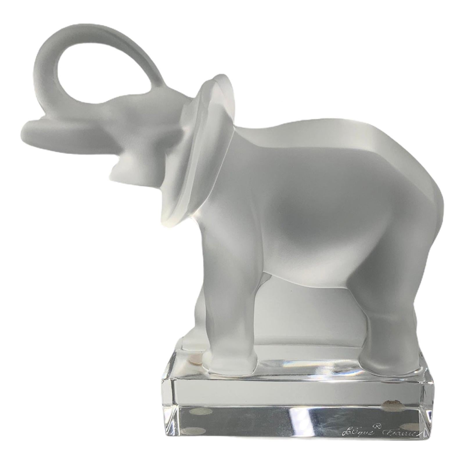 Lalique Crystal Elephant Sculpture