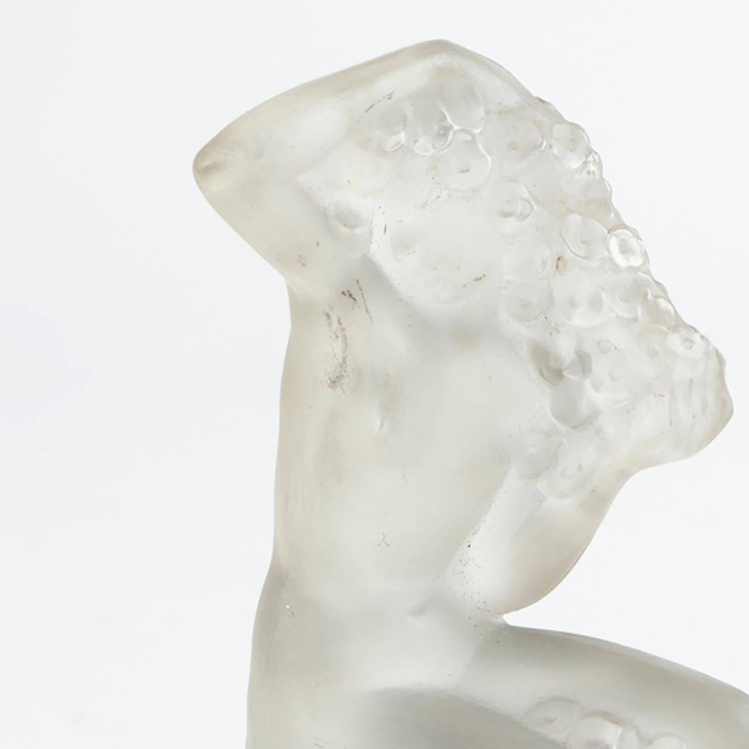 French Lalique Crystal Female Figurative Sculpture For Sale