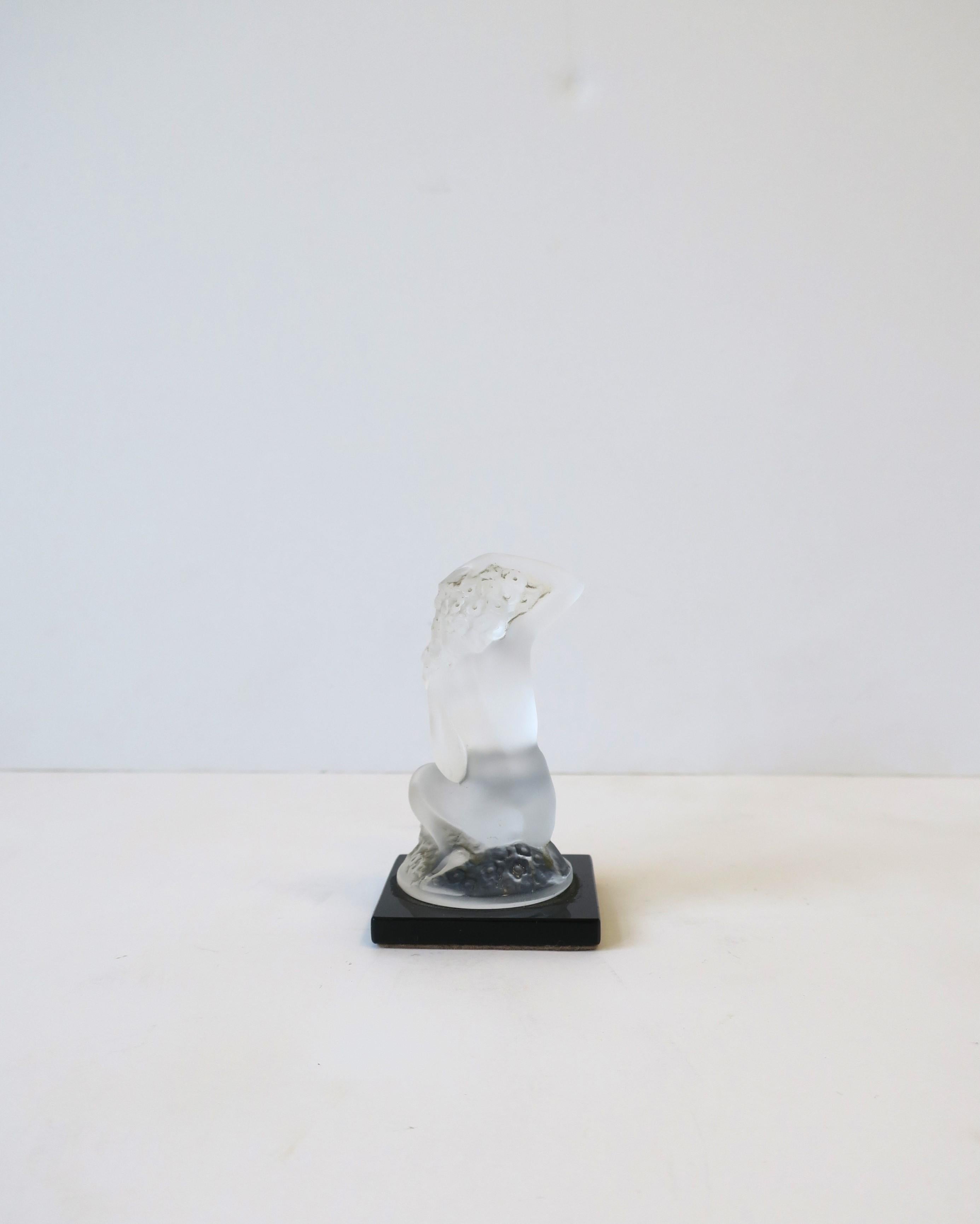 Lalique Crystal Female Figurative Sculpture, from Paris, France, circa 1970s For Sale 5