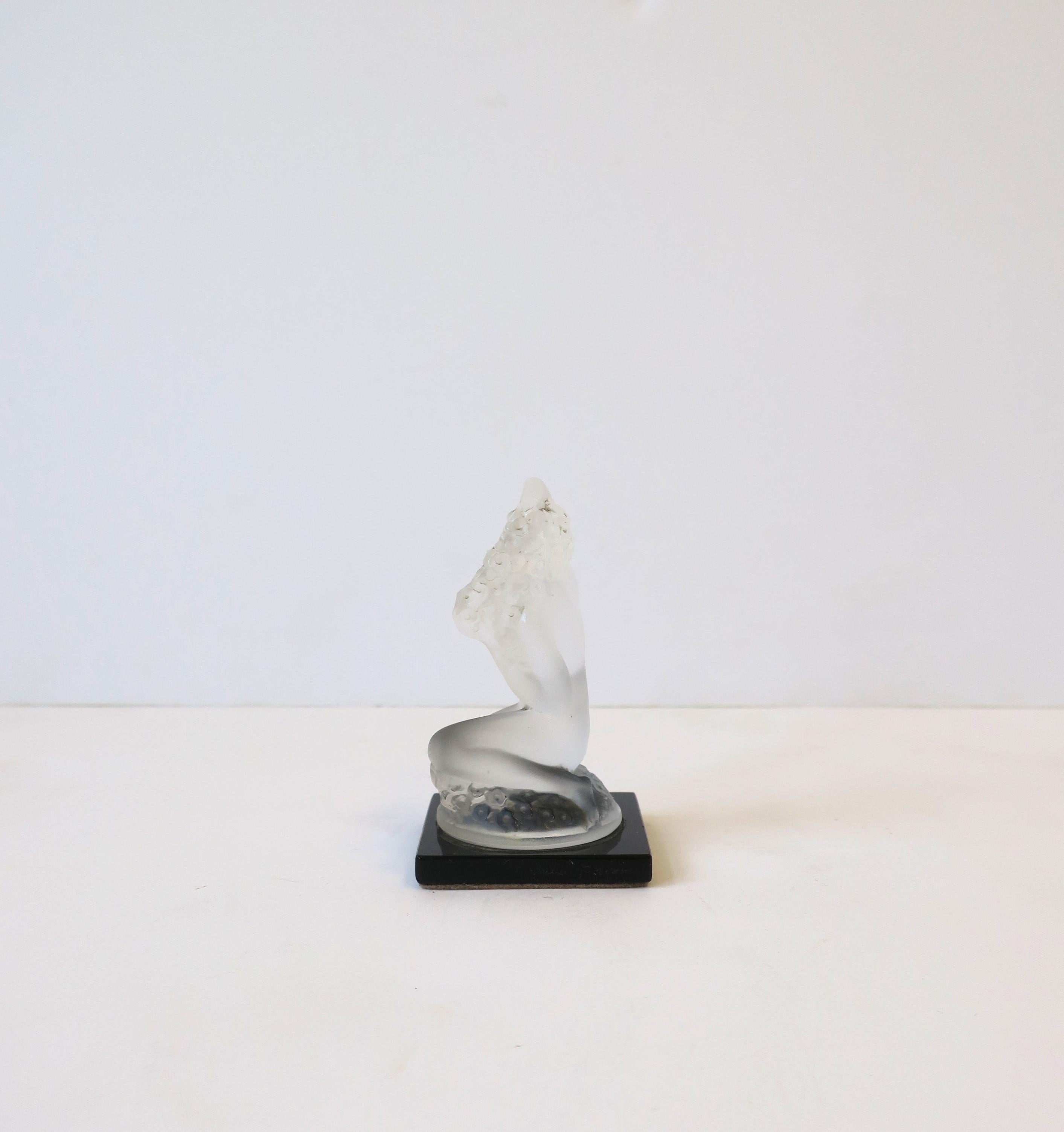 Lalique Crystal Female Figurative Sculpture, from Paris, France, circa 1970s For Sale 6