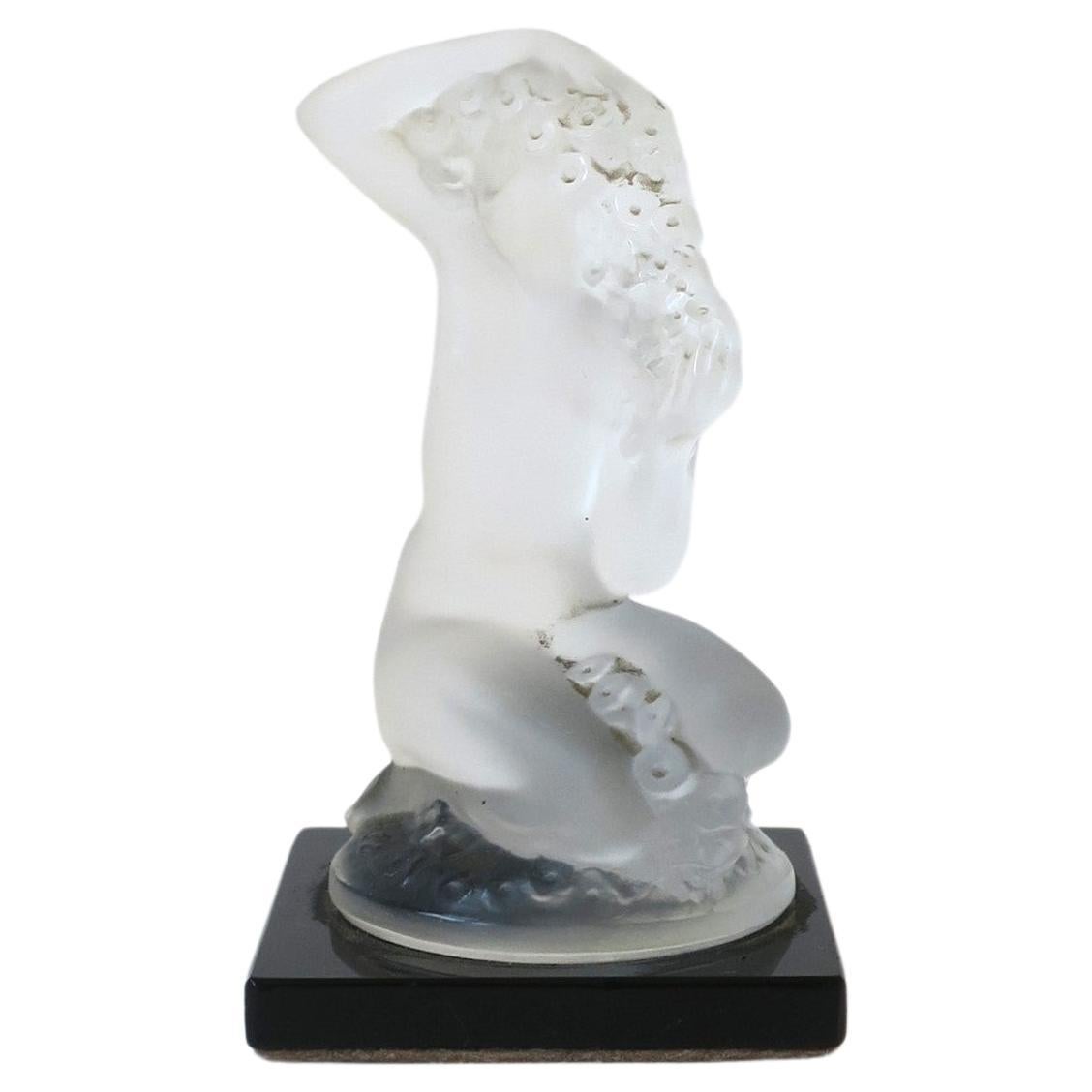 Lalique Crystal Female Figurative Sculpture, from Paris, France, circa 1970s For Sale