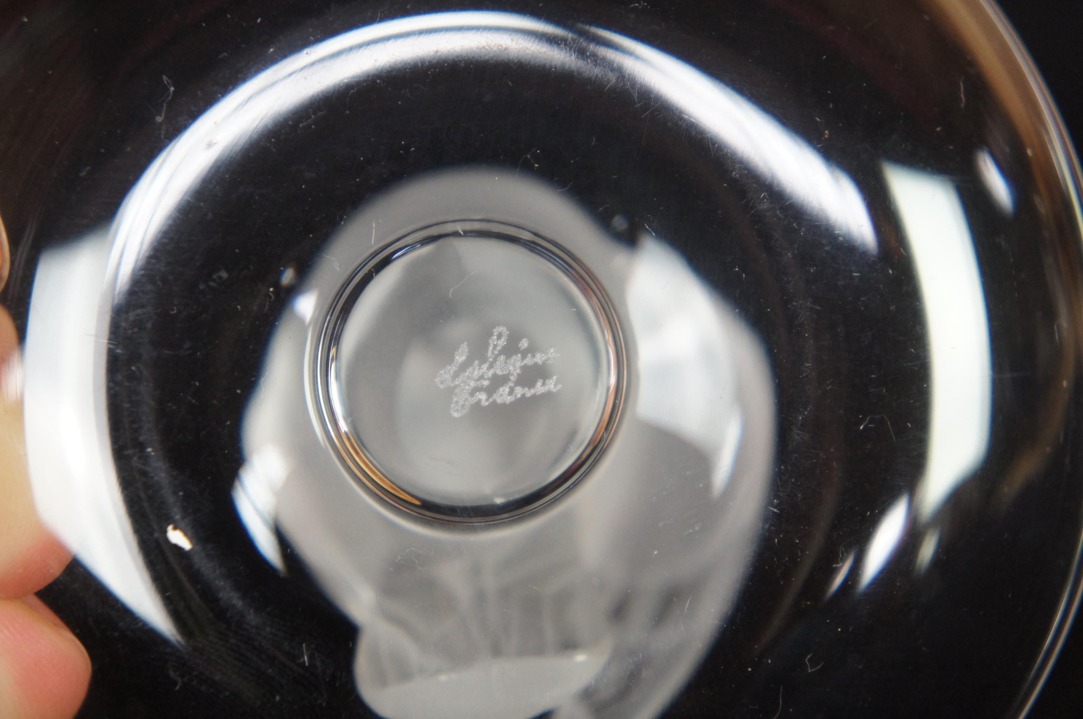 Lalique Crystal Frosted Glass Jewelry Ring Holder Dove Bird Peace Dish 4