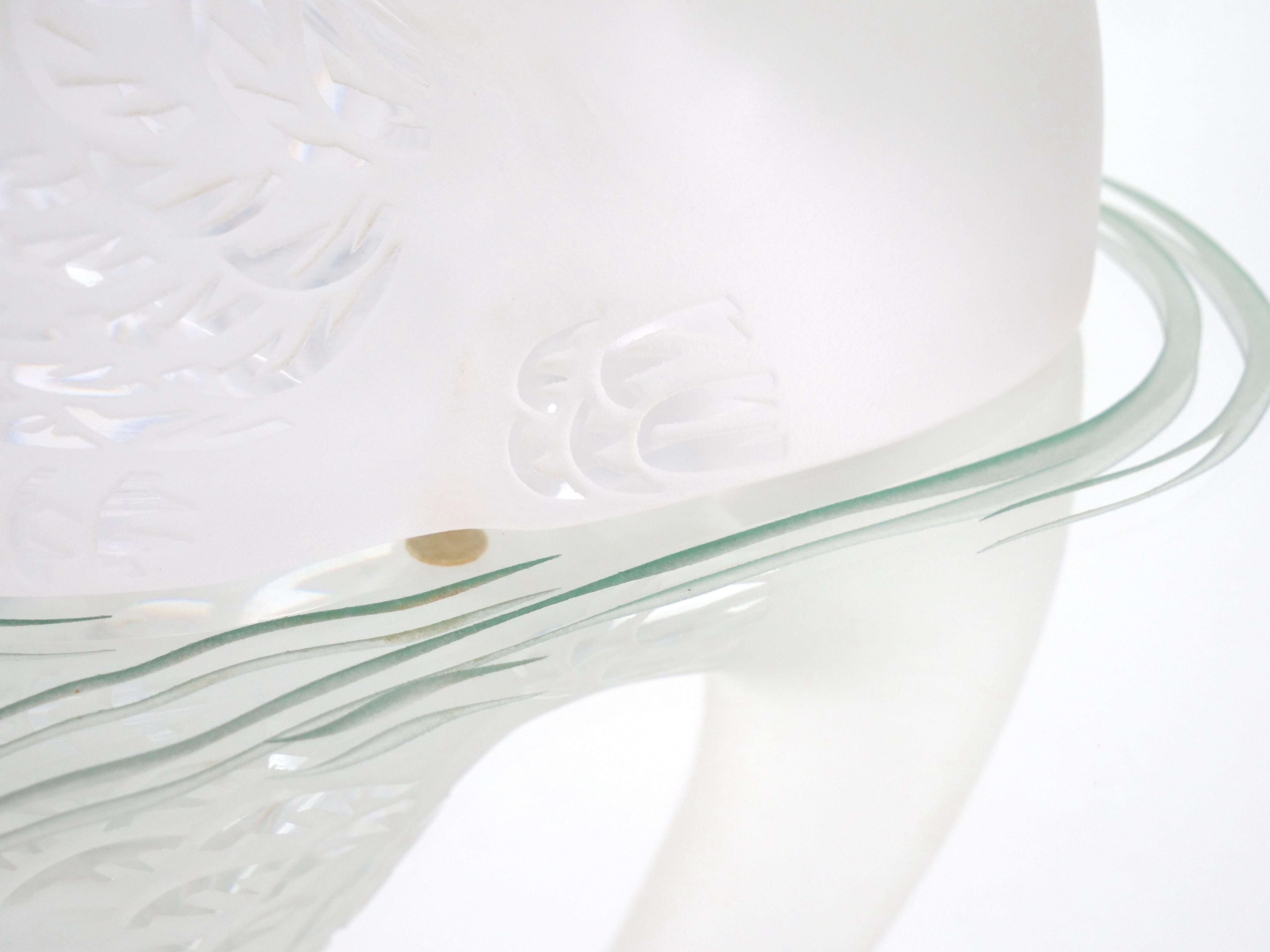  Lalique Kristall mattiert Kopf Downs Swan Skulptur ruht auf gespiegelten Plateau im Angebot 4