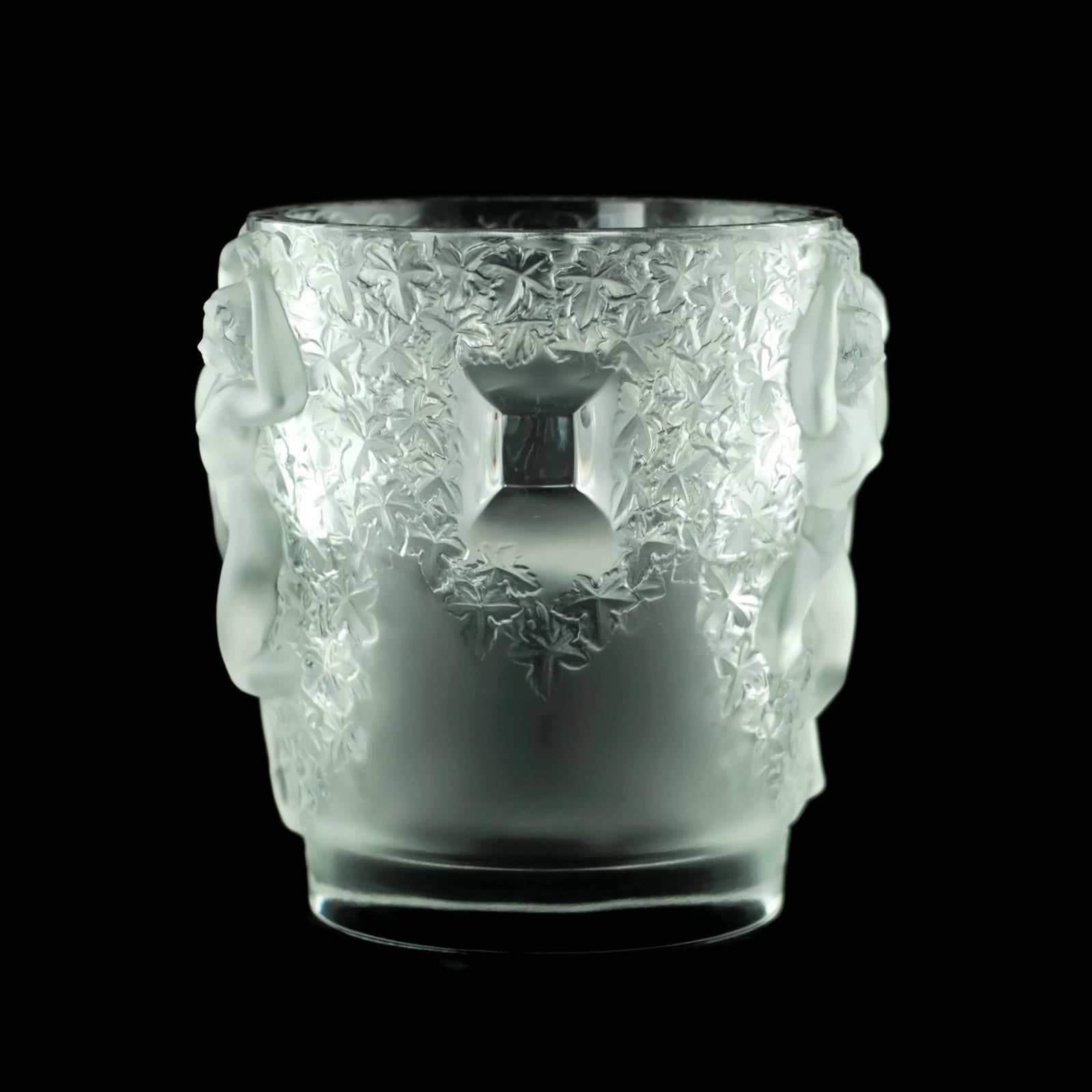 Art déco Seau à glace Ganymède en cristal de Lalique pour le champagne