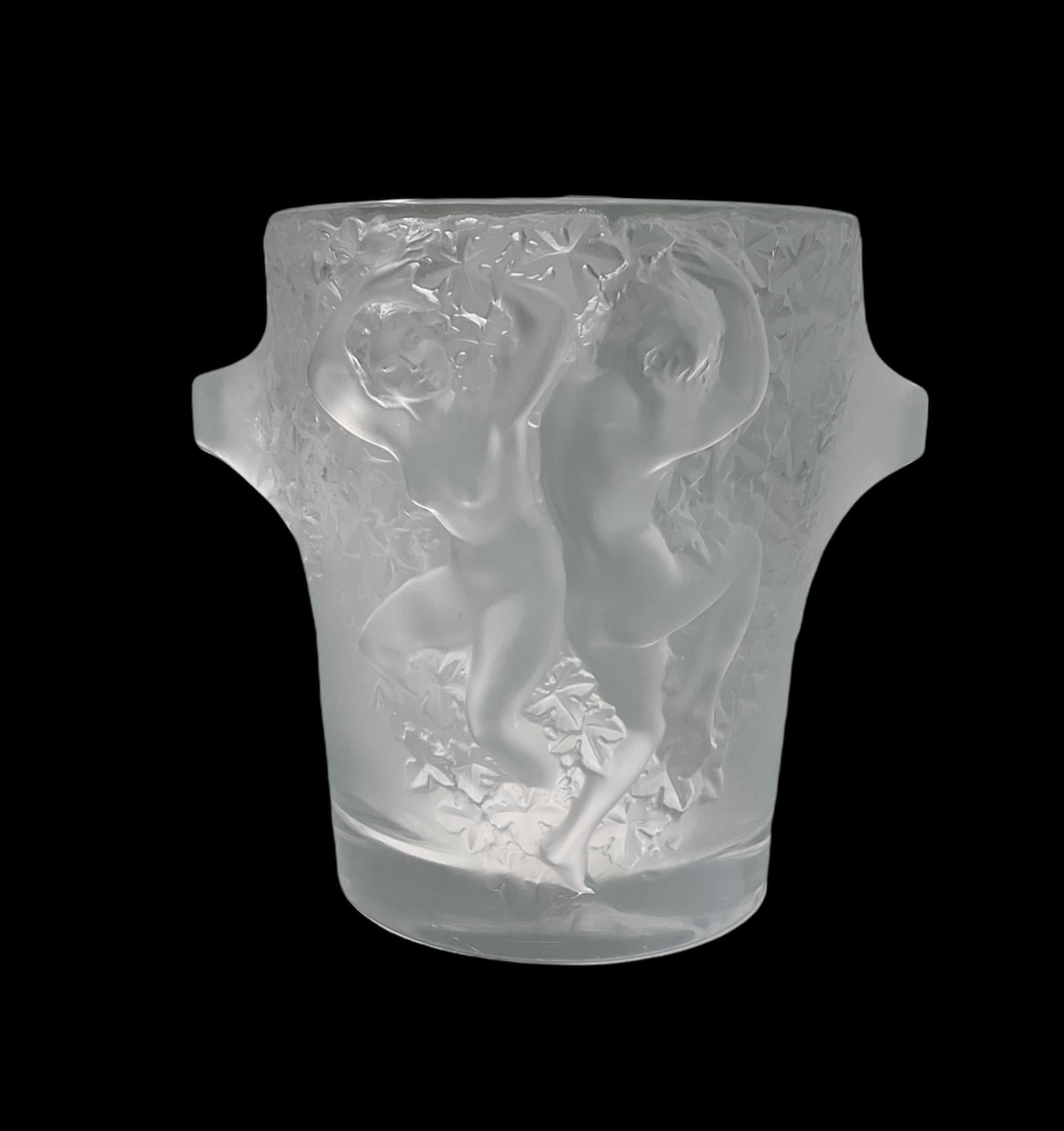 French Lalique Crystal Ganymede Champagne Cooler/Ice Bucket