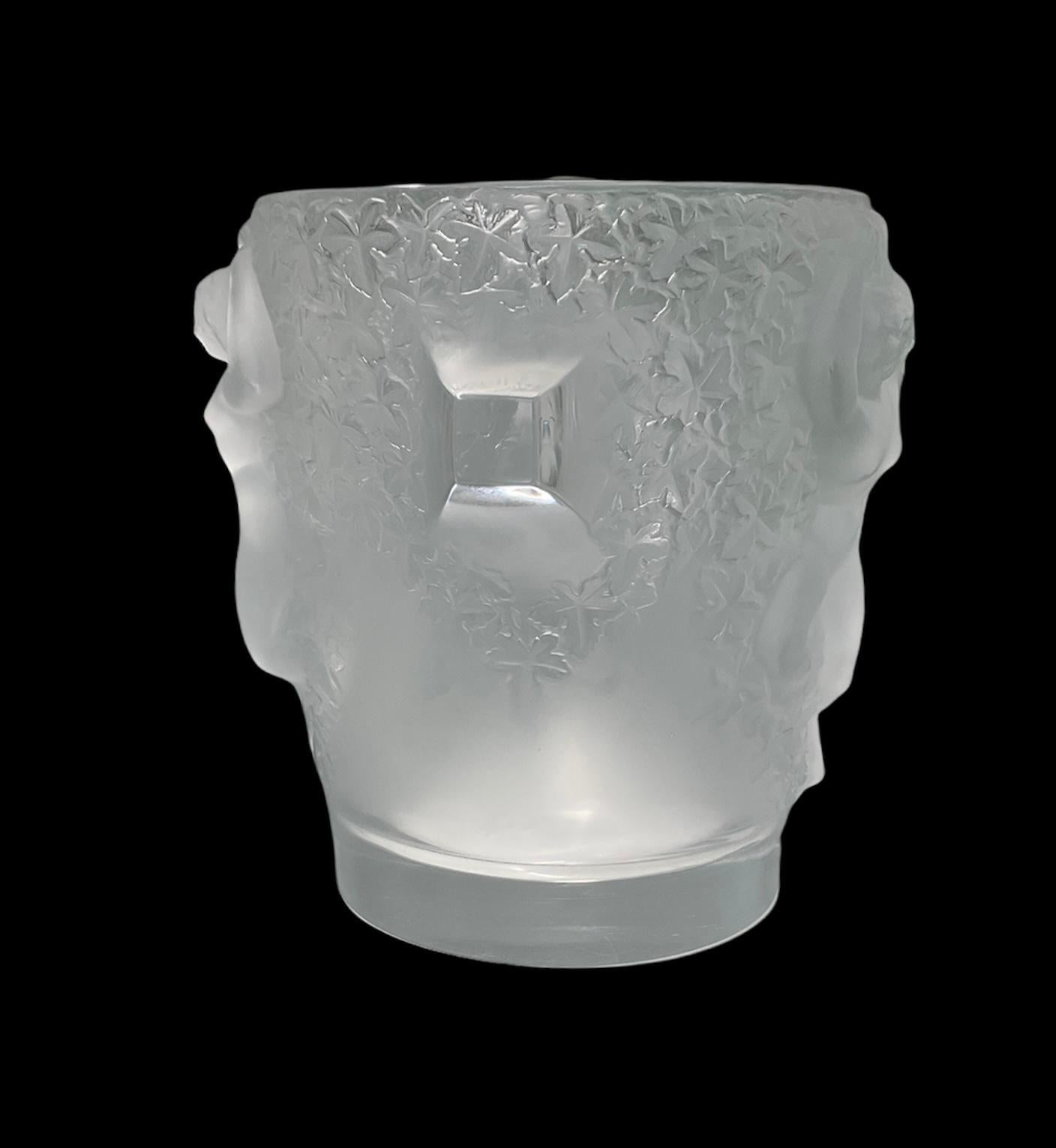 Molded Lalique Crystal Ganymede Champagne Cooler/Ice Bucket