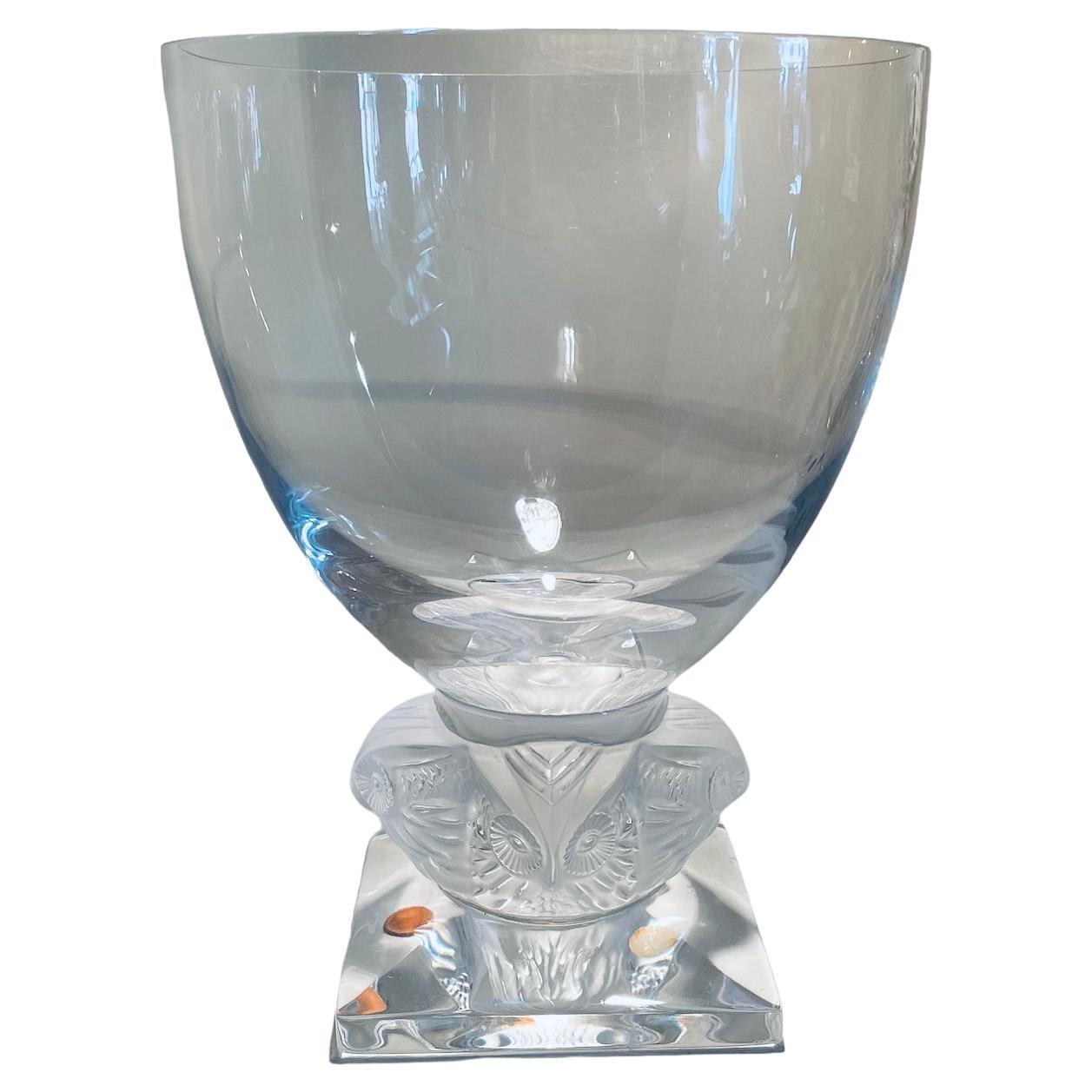 Lalique Crystal “Grand Ducs” Owl Flower Vase
